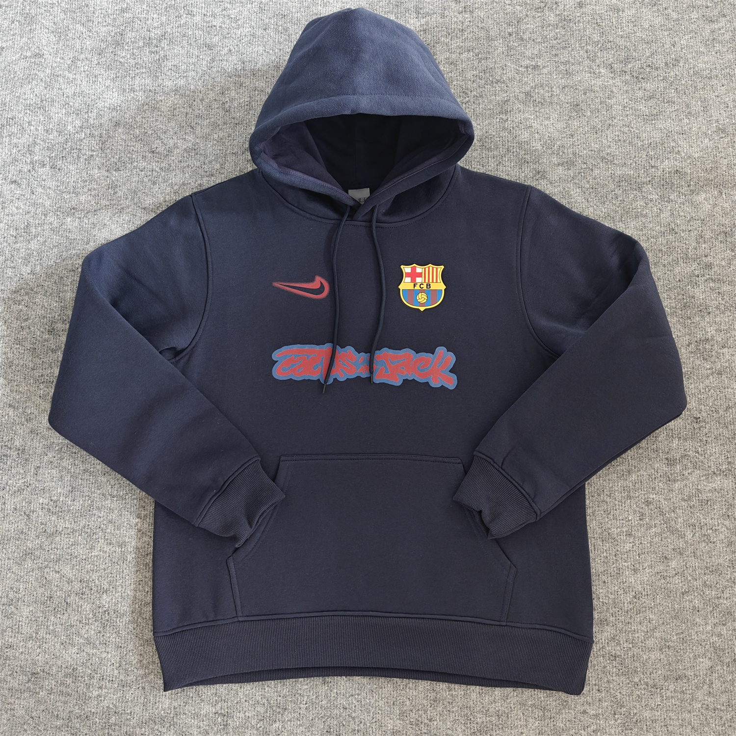 foot-Barcelona x Travis Scott Team Logo On Both Sides Unisex Pullover Hoodie