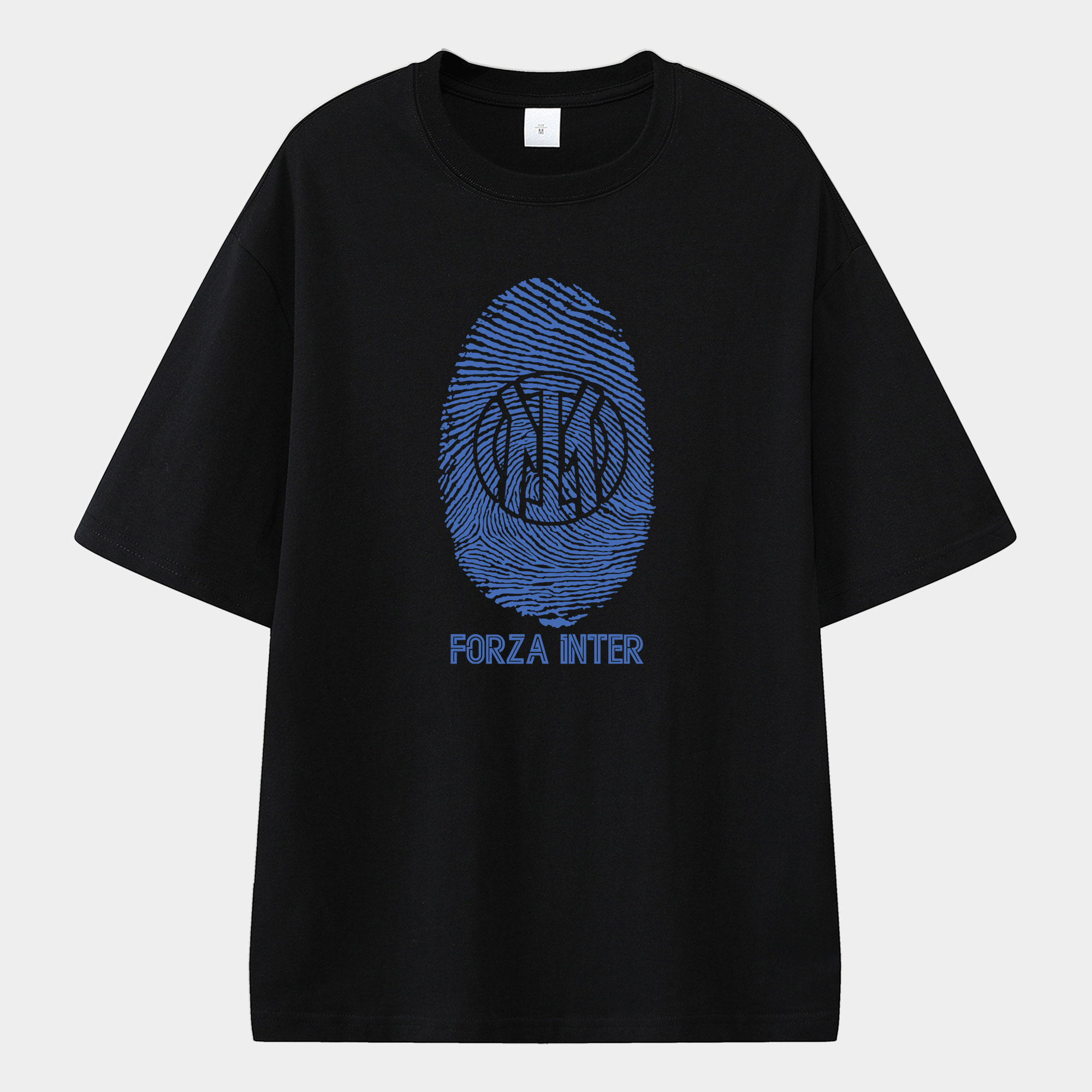 foot-Inter Milan Team Logo Fingerprint Unisex Pure Cotton T-shirt