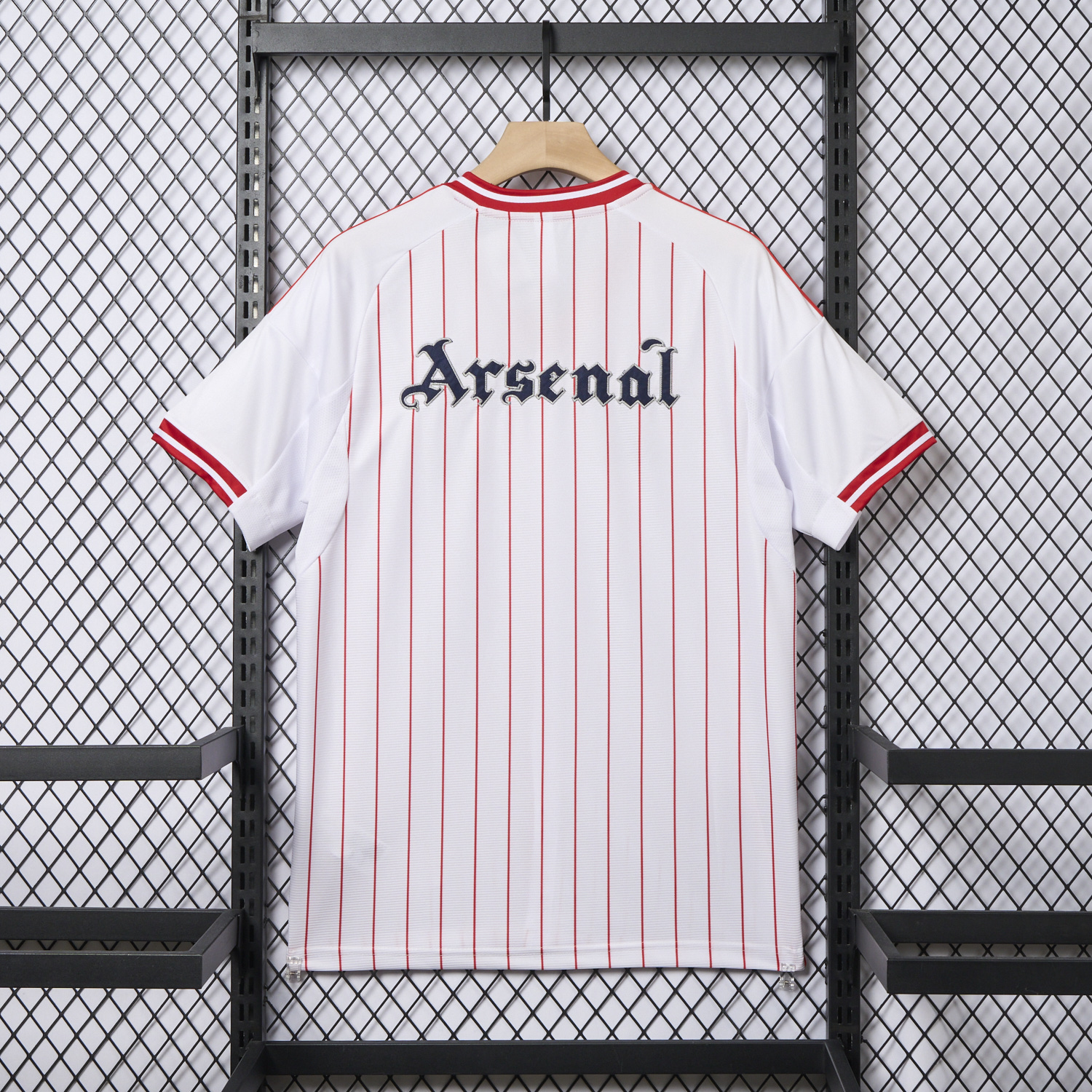 foot-Arsenal 25-26 White Baseball Jersey with Red Stripes