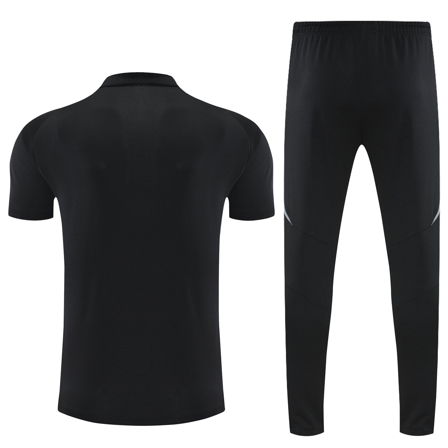 foot-INT M.A.M 25-26 POLO Short-Sleeve Training Set - Black Top and Pants