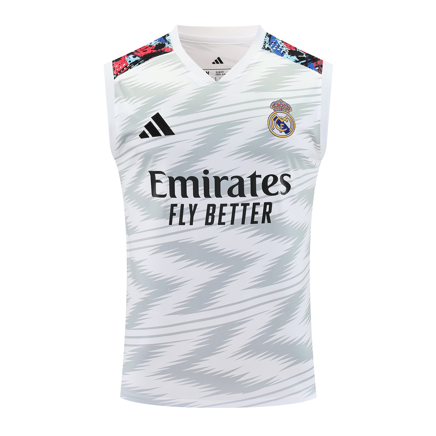 foot-Real Madrid 25-26 Vest Training Set - Grey Arrow Pattern Vest & Black Shorts