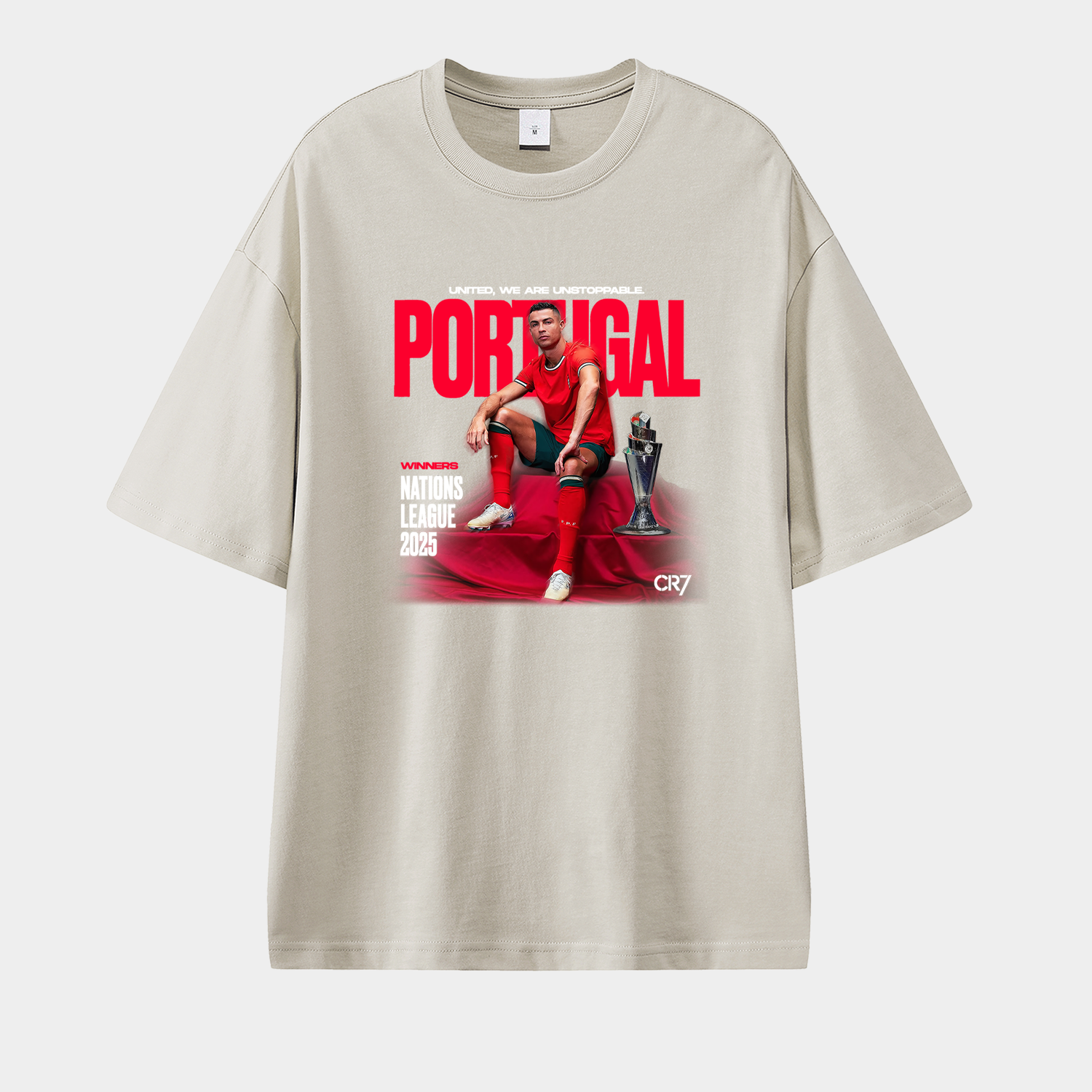 foot-Portugal C.Ronaldo 2025 UEFA Nations League Winners Unisex Pure Cotton T-shirt