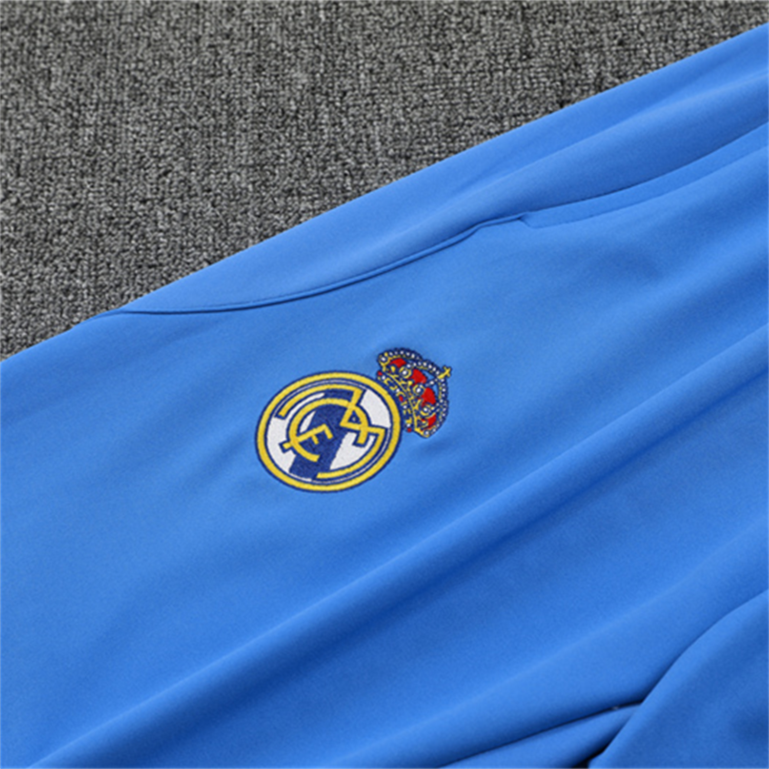 foot-Real Madrid 25-26 Long Sleeve Training Set - White Top & Blue Pants