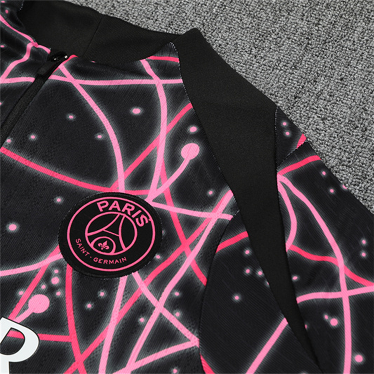 foot-Paris Saint-Germain PSG 25-26 Kids Long Sleeve Training Set - JD Black Pink Top and Black Pants
