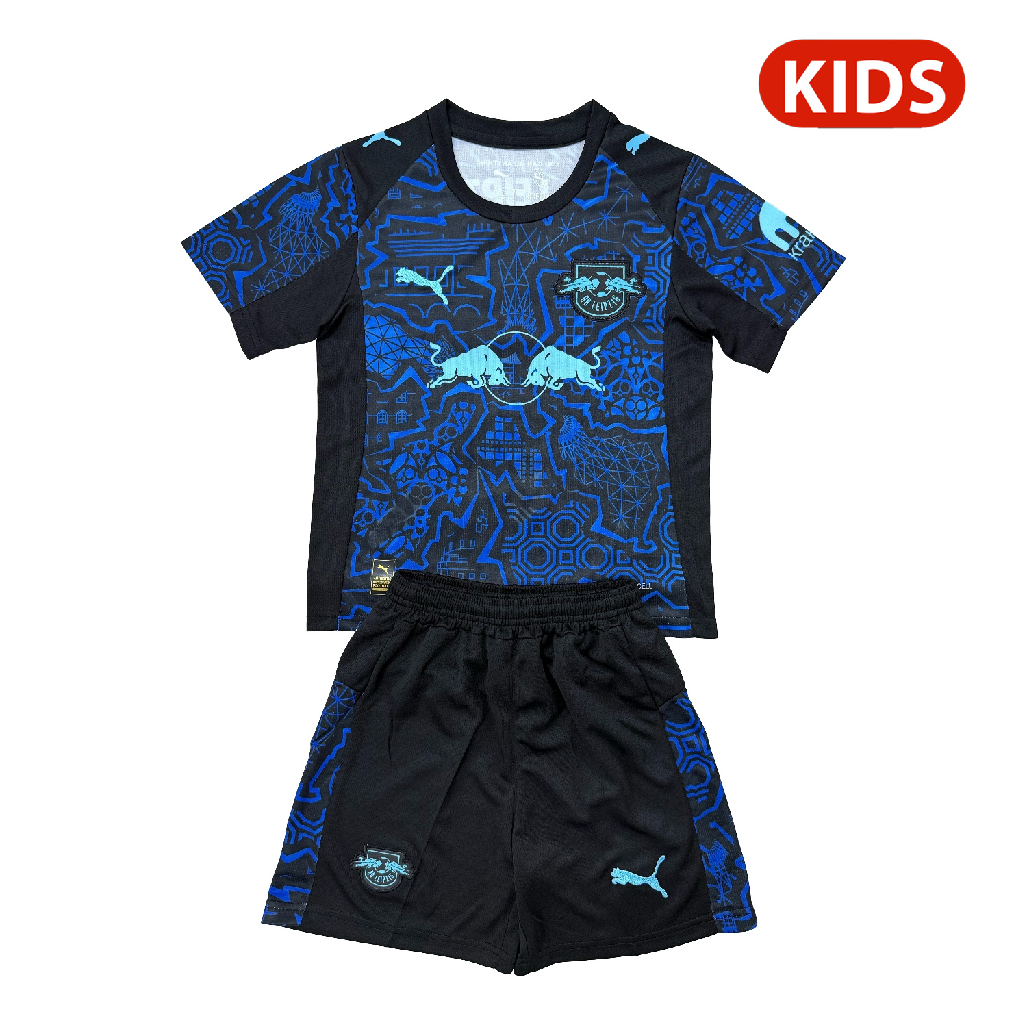 Unitedfootballkit.com | RB Leipzig 25-26 Blue Special Kids Kit -Customize Name, Number and Patch | Worldwide Shipping