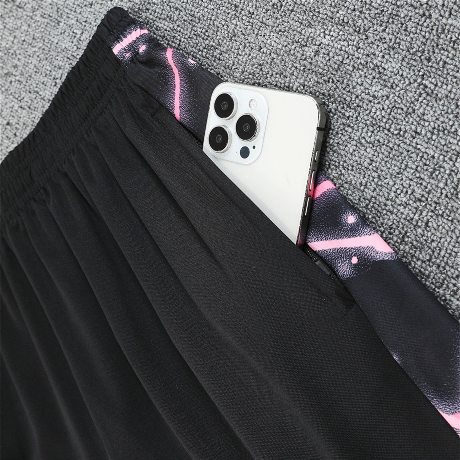 foot-Paris Saint-Germain PSG 25-26 Vest Training Set - Pink Fluorescent Rays Black Vest & Black Shorts