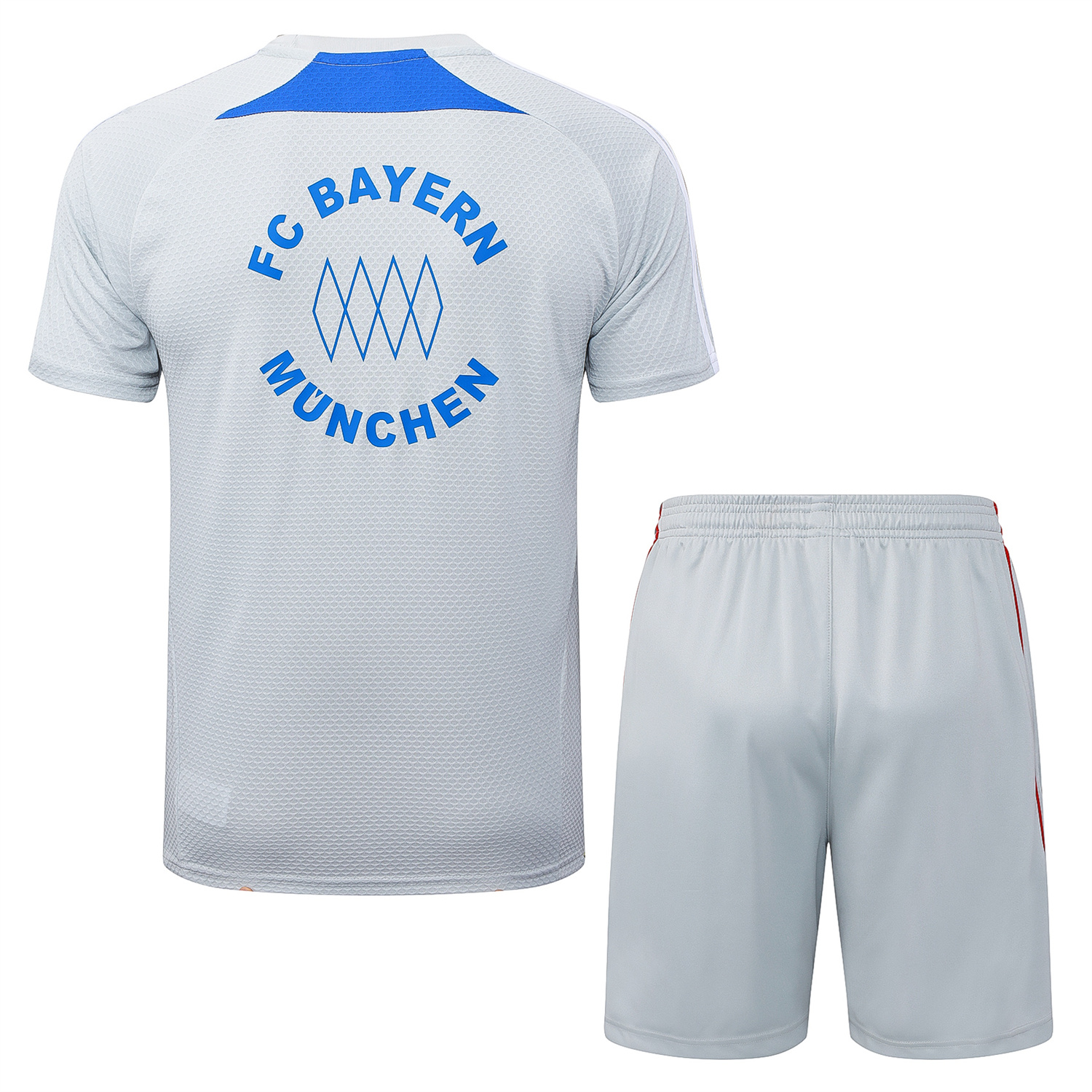 foot-Bayern Munich 25-26 Short-Sleeve Training Set - Grey Throwback Top & Shorts