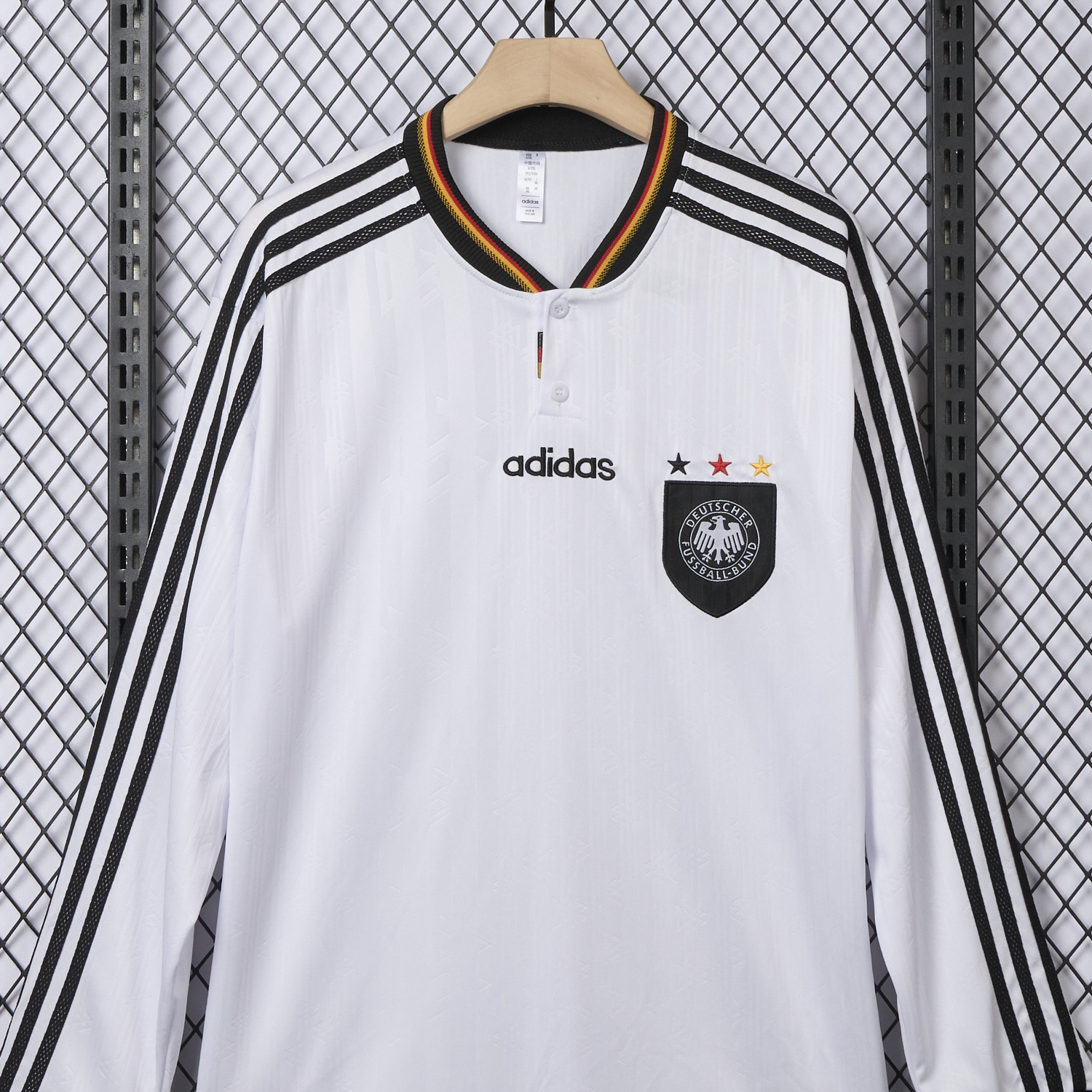 foot-Retro Germany 1996 Home Long Sleeves Jersey