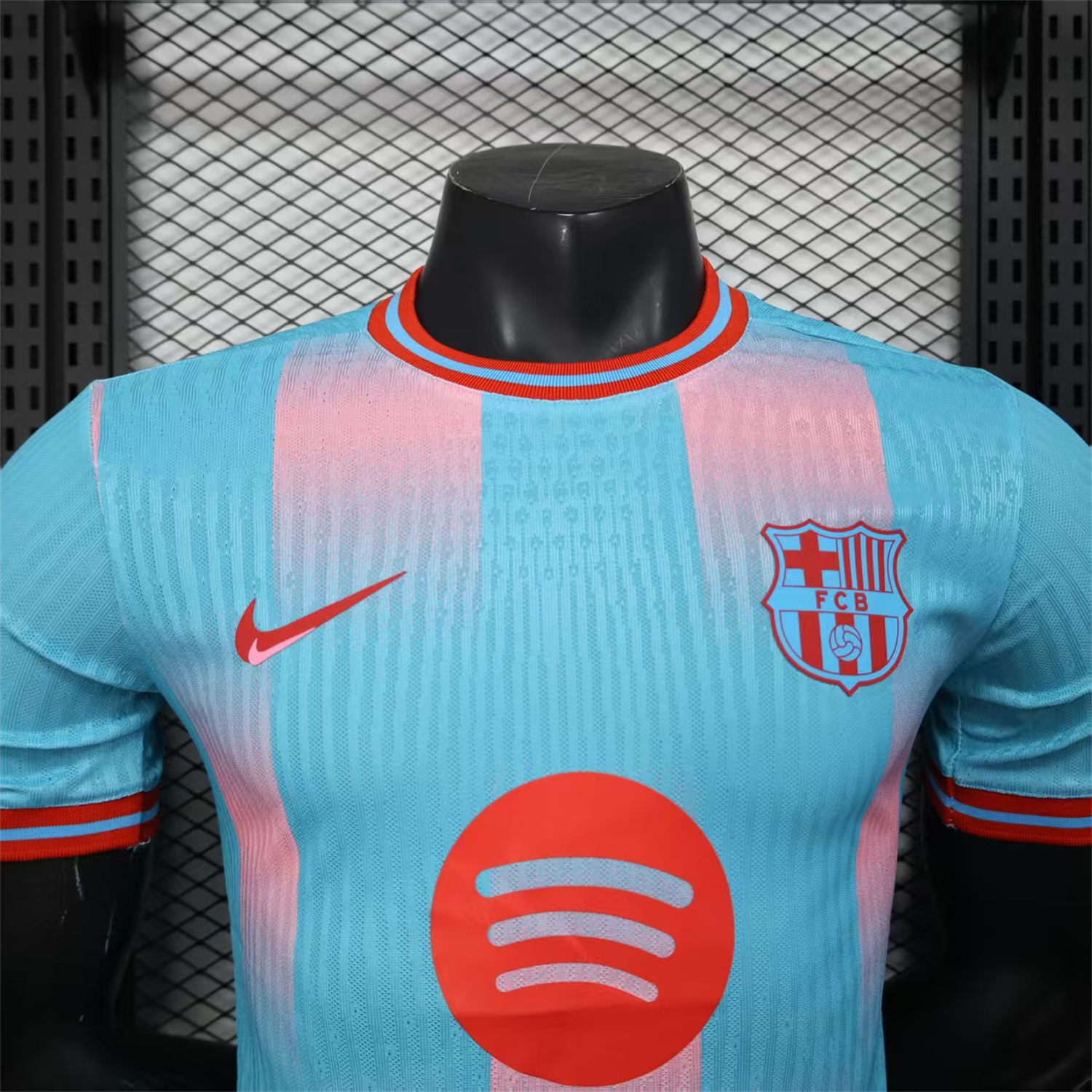 foot-Barcelona 25-26 Orange Logo Pink & Light Blue Special Jersey - Player Version