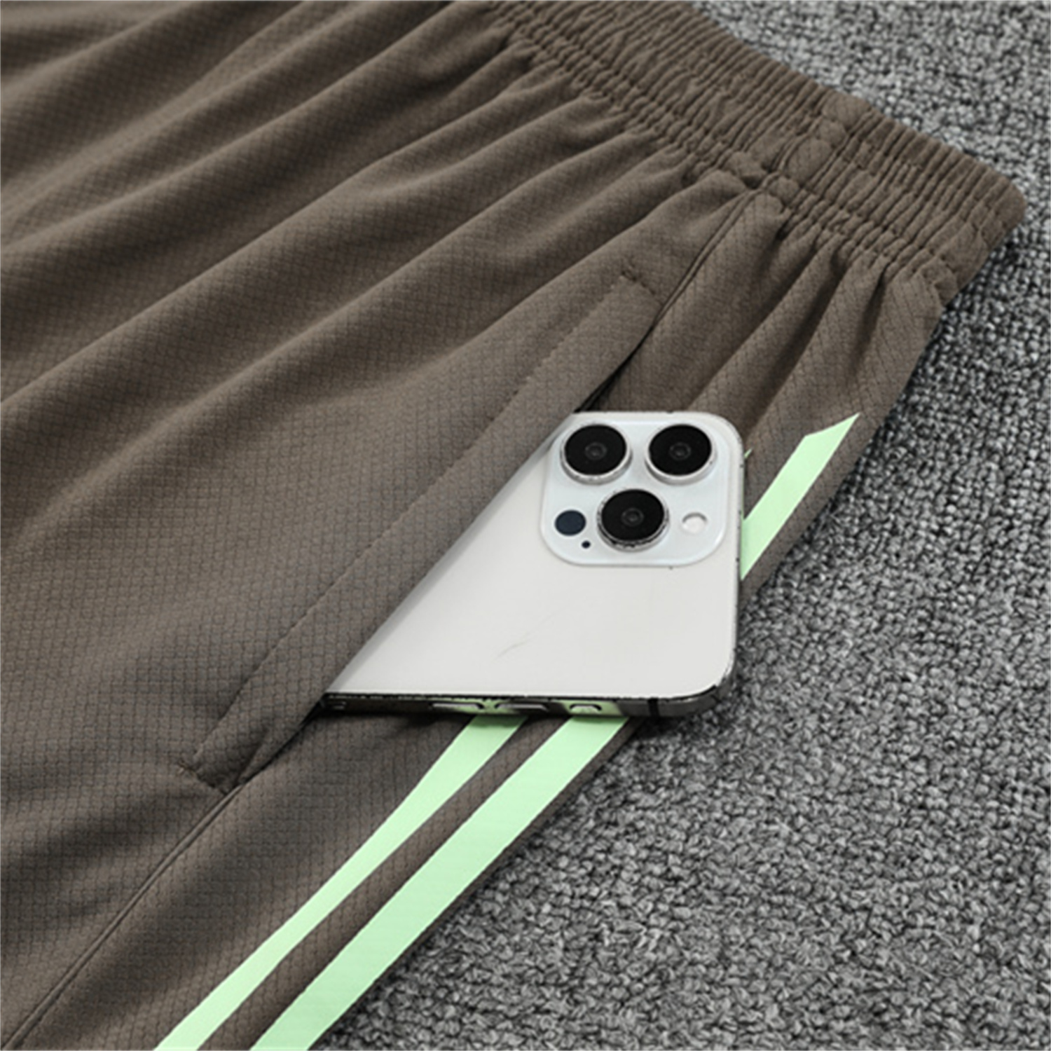 foot-Real Madrid 25-26 Kids Short-Sleeve Training Set - Dark Khaki Top and Shorts