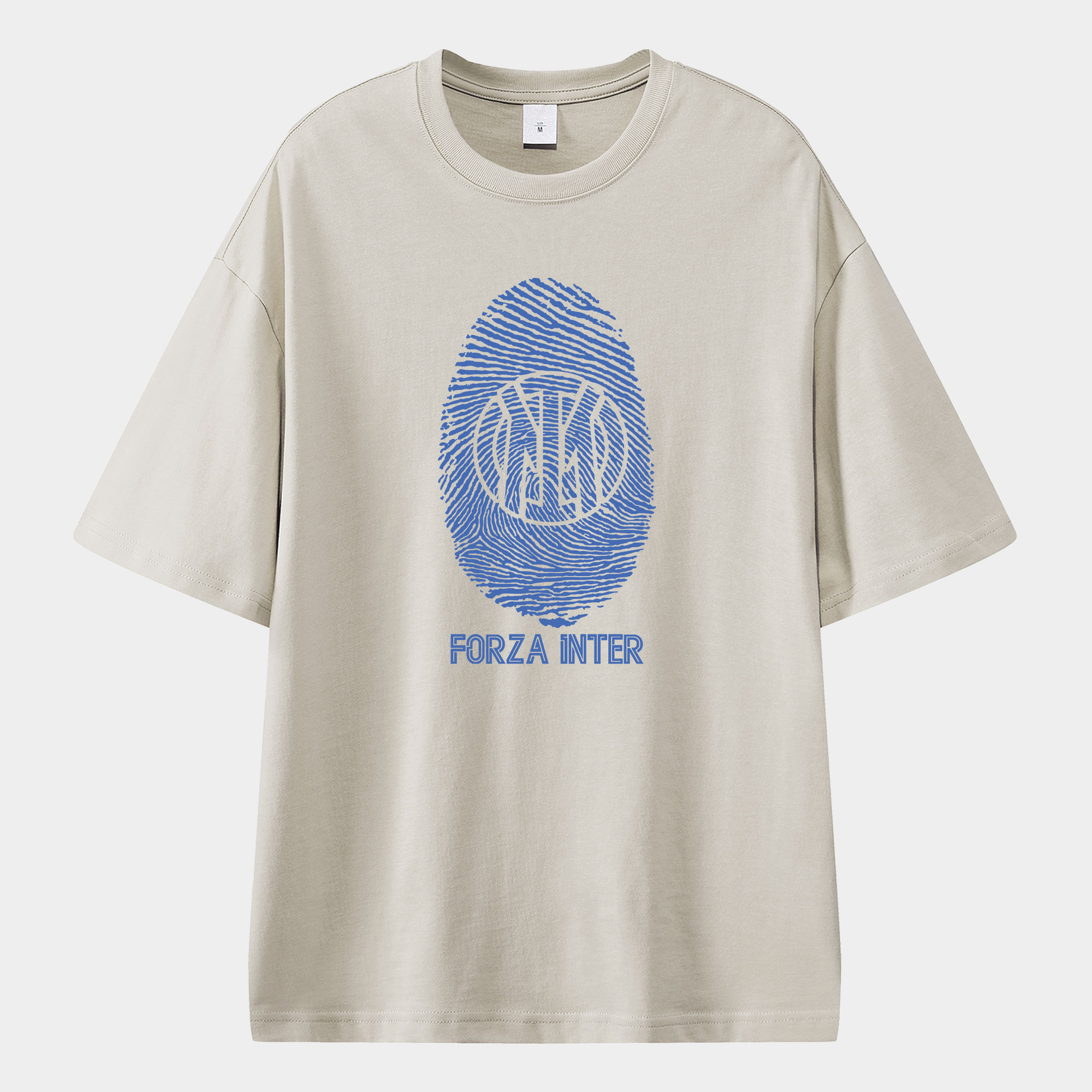 foot-Inter Milan Team Logo Fingerprint Unisex Pure Cotton T-shirt