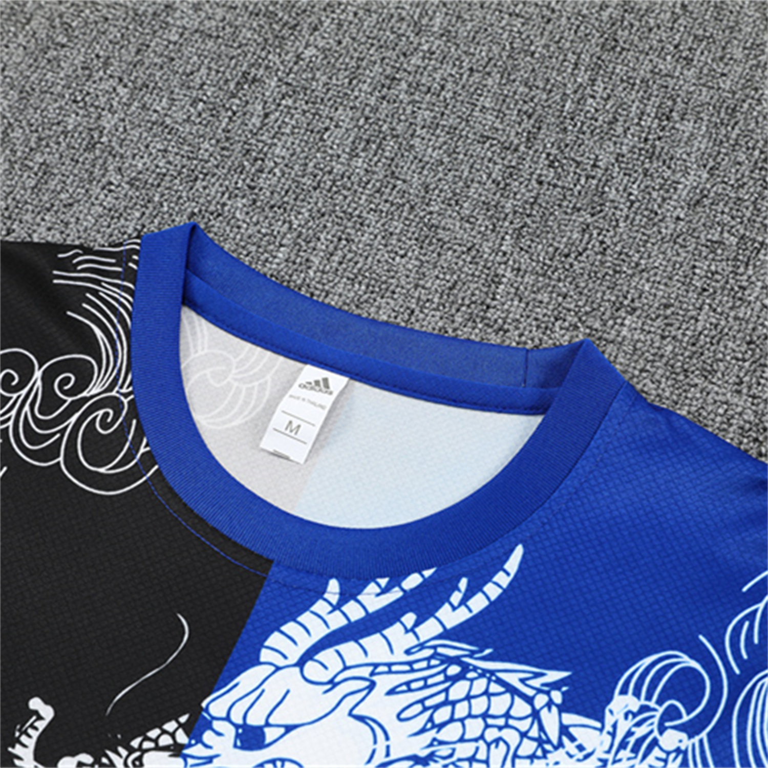 foot-Real Madrid 25-26 Short-Sleeve Training Set - Blue Black Dragon Top & Black Shorts