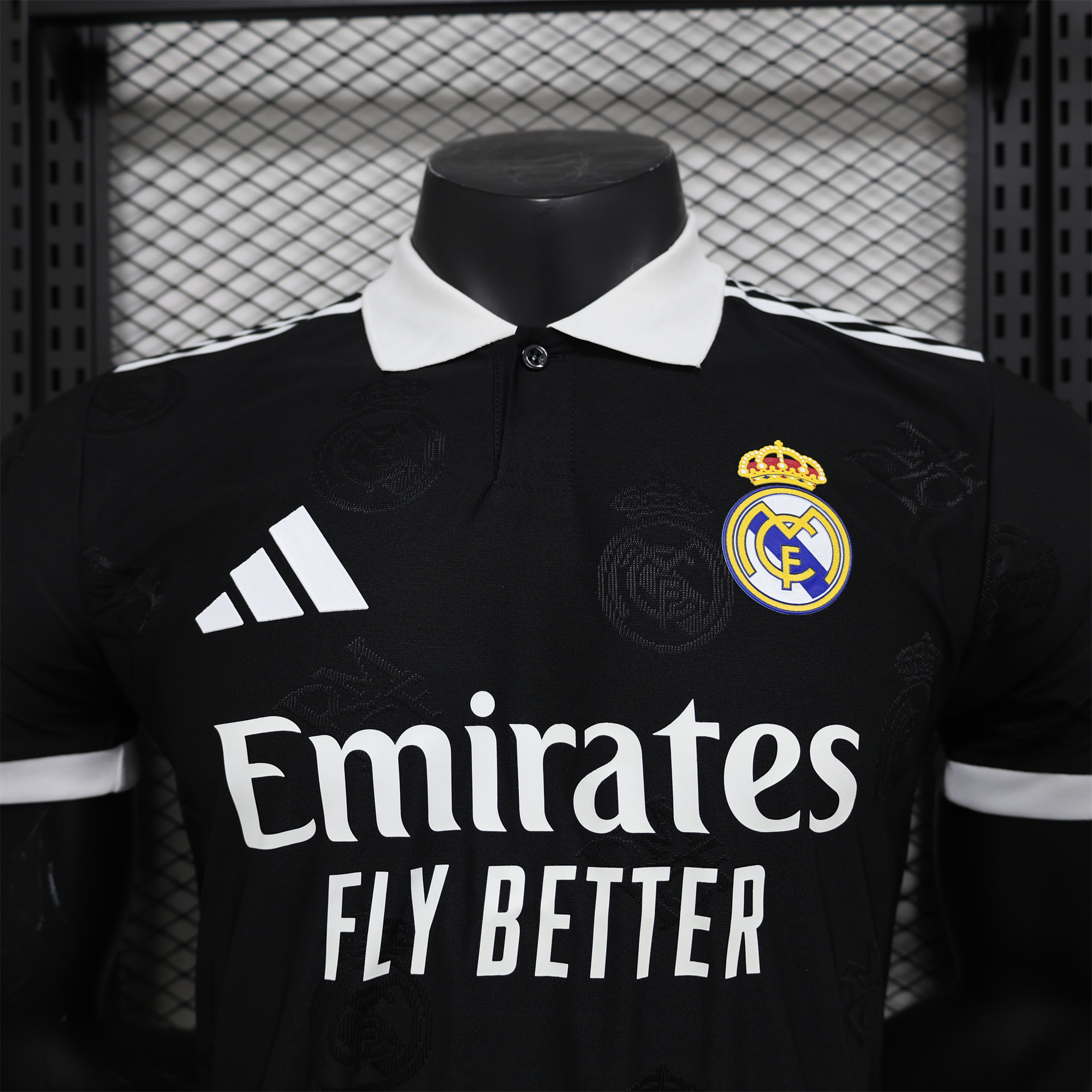 JerseysGala.com | Real Madrid 24-25 Black LOGO Special Edition Jersey - Player Version -Customize Name, Number and Patch | Worldwide Shipping