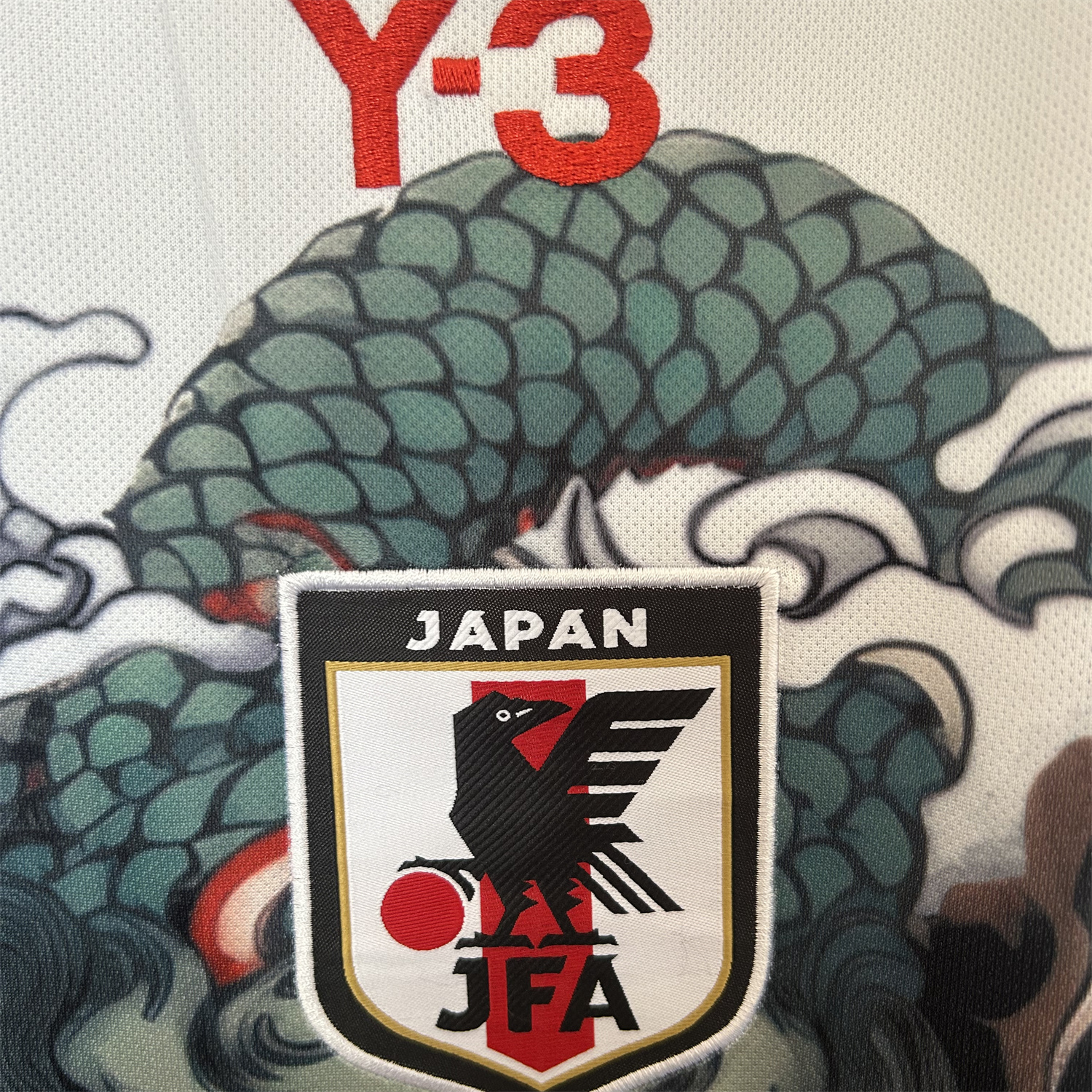 foot-Japan 25-26 Y3 Green Dragon Roar White Jersey - Fans Version