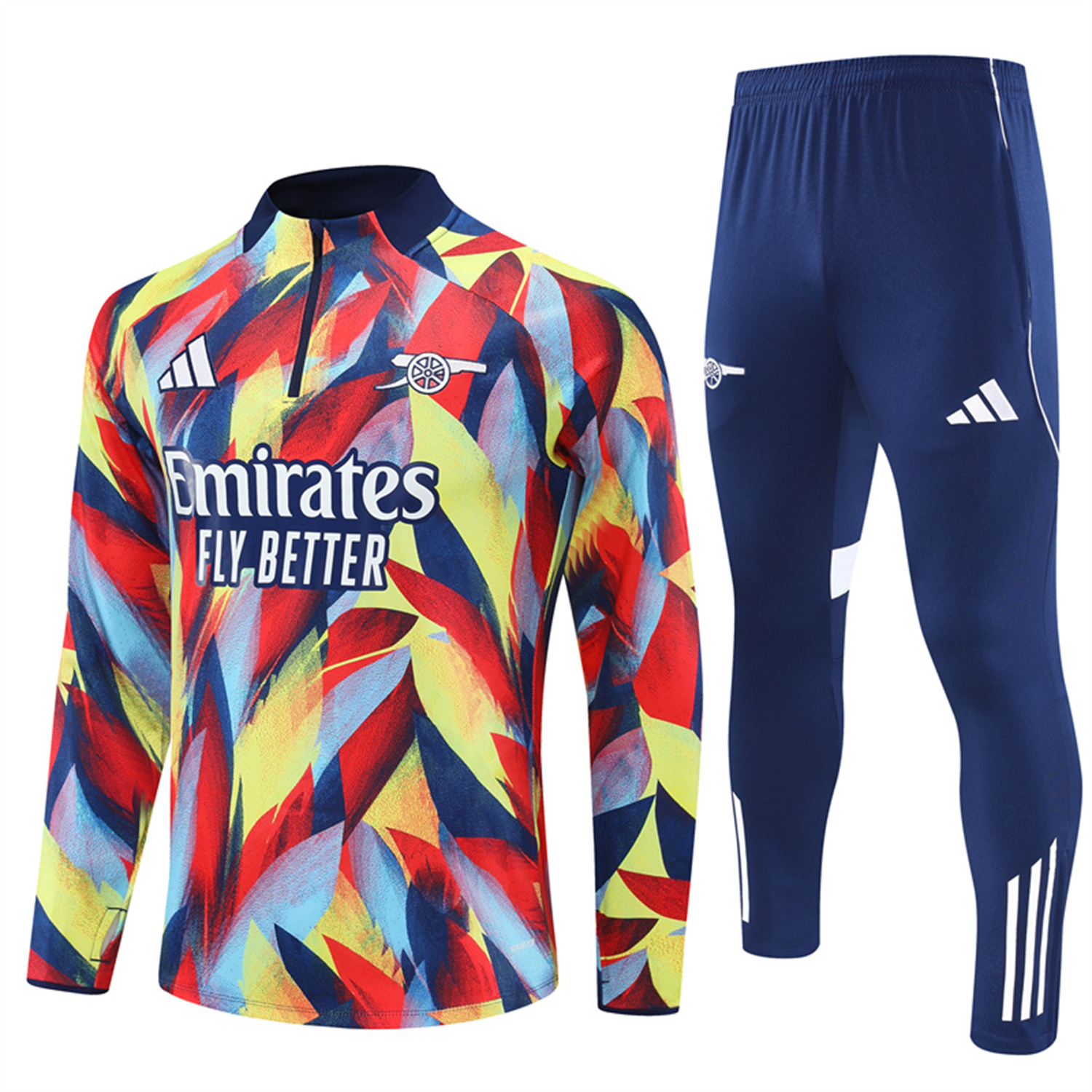 foot-Arsenal 25-26 Long Sleeves Training Set - Colorful Camouflage Top & Royal Blue Pants