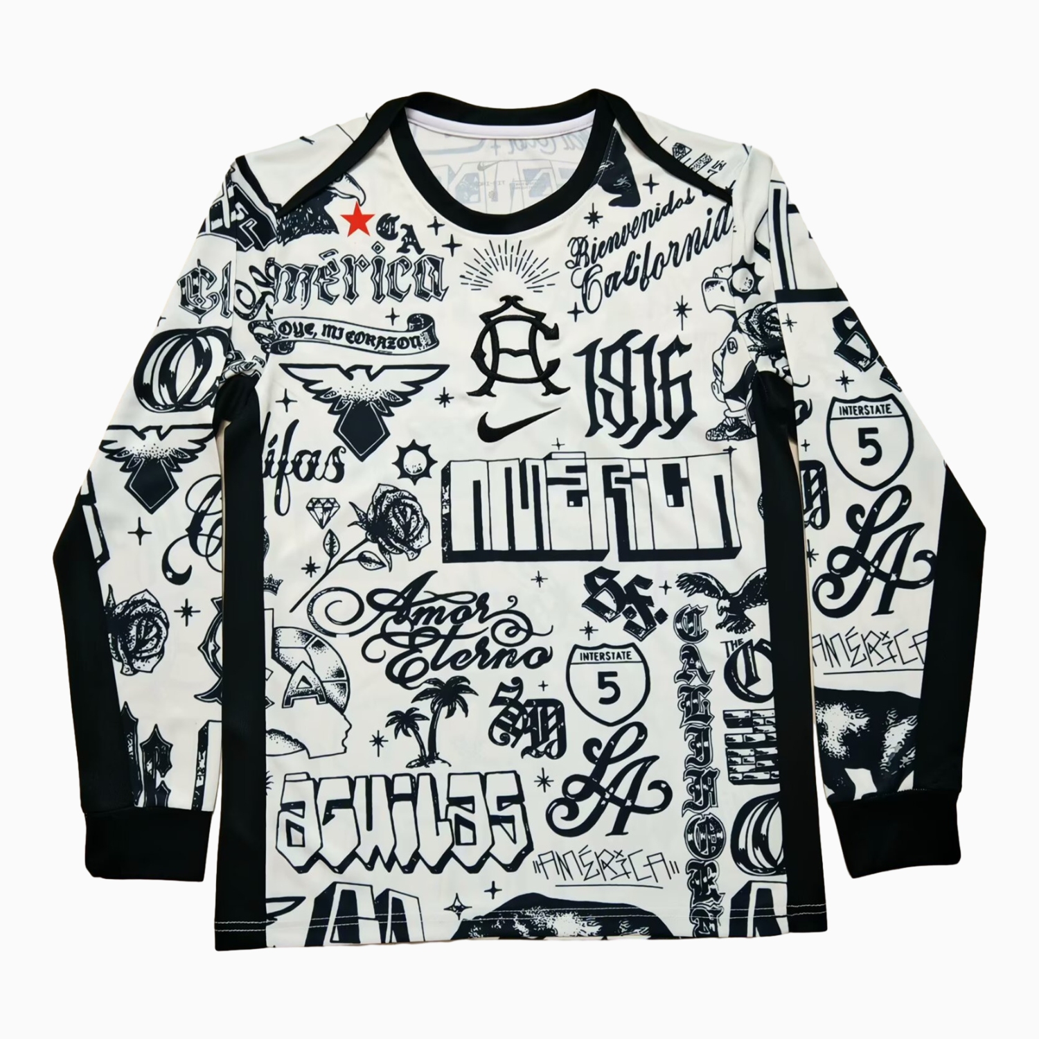 ManixJersey.com | Club América 24-25 Pre-match 2 White Training Long Sleeves Jersey - Fans Version -Customize Name, Number and Patch | Worldwide Shipping