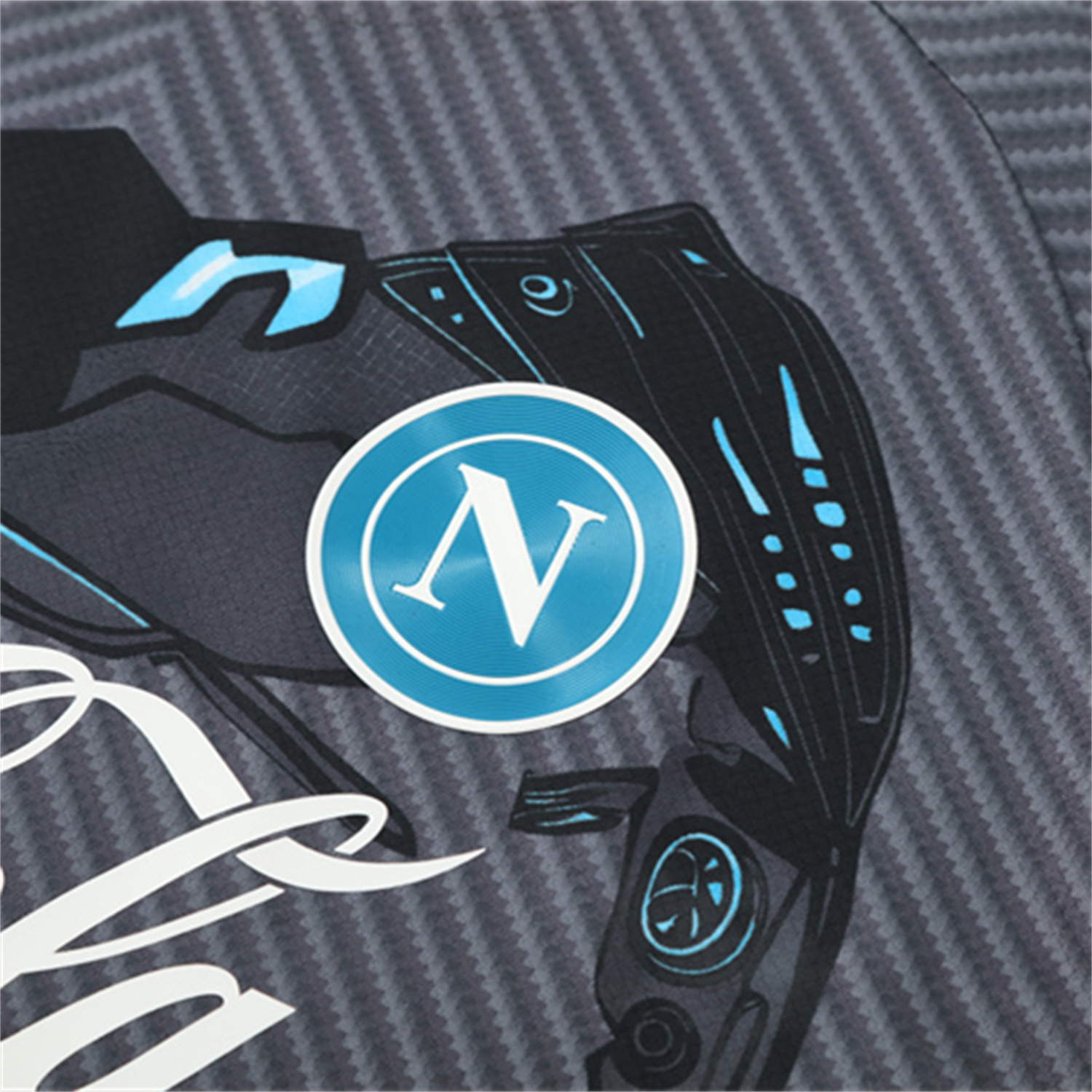 foot-Napoli 25-26 Short-Sleeve Training Set - Gray Mecha Top & Black Shorts