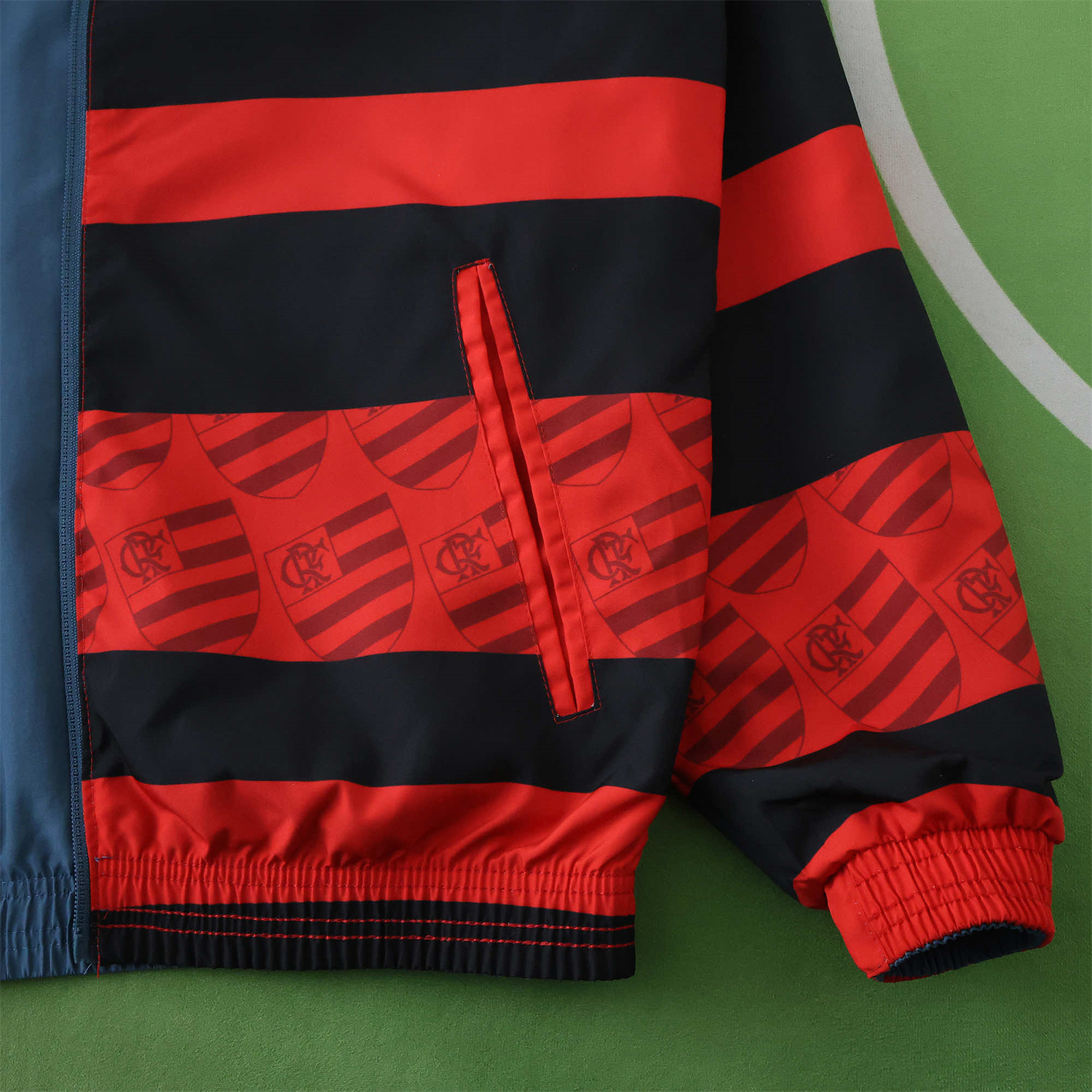 foot-Flamengo 24-25 Double Sided Reversible Windbreaker - Red & Blue