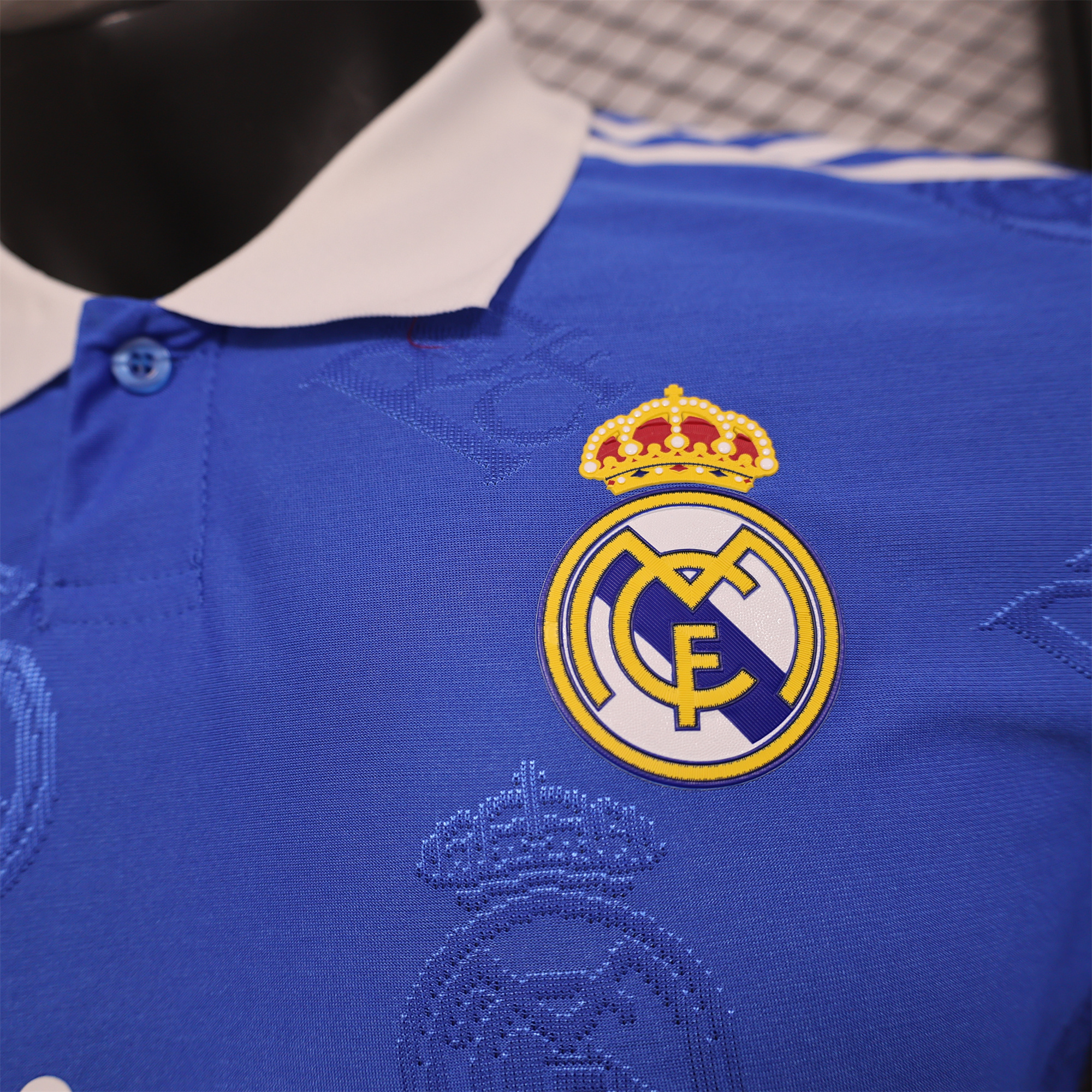 JerseysGala.com | Real Madrid 24-25 Blue LOGO Special Edition Jersey - Player Version -Customize Name, Number and Patch | Worldwide Shipping