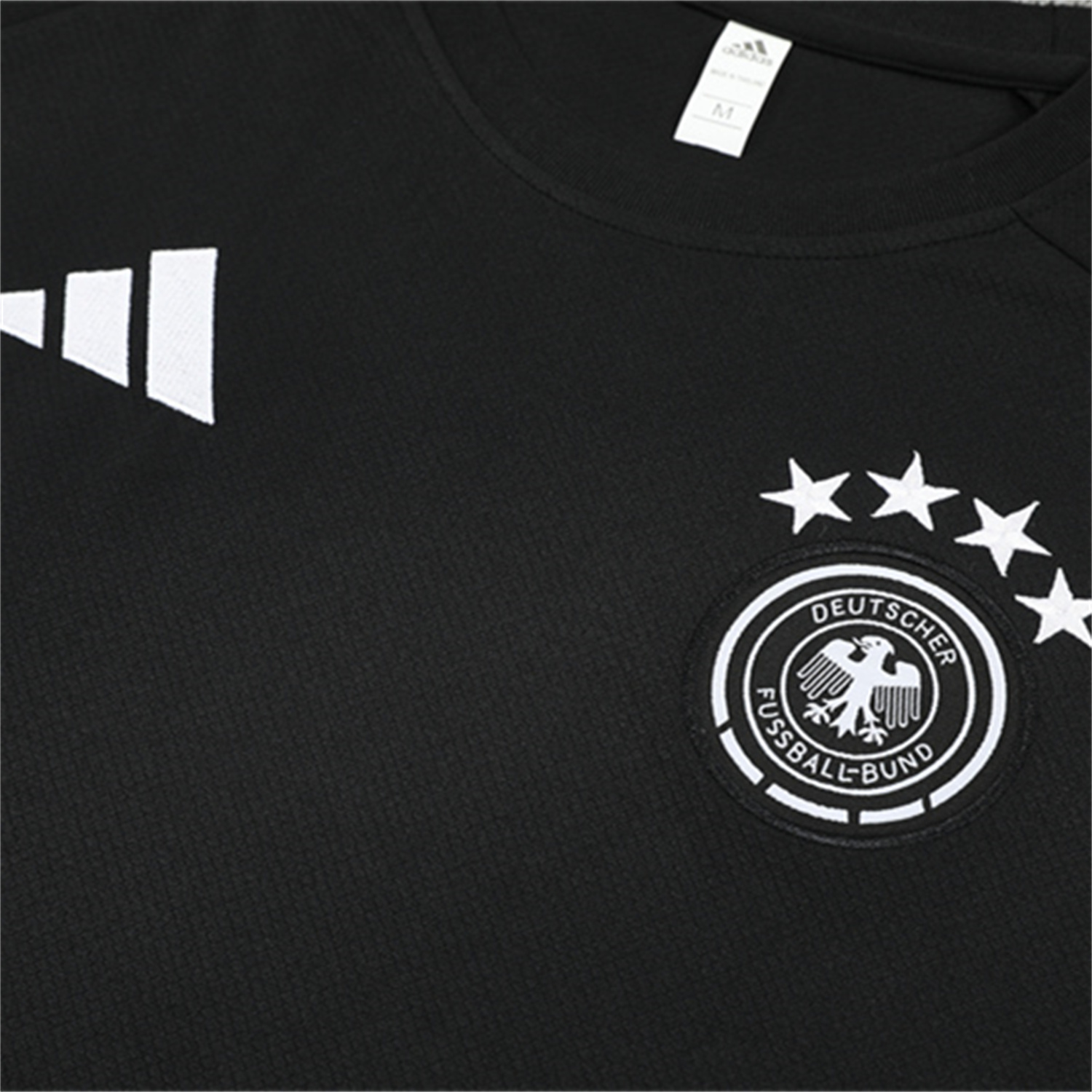 foot-Germany 25-26 Short-Sleeve Training Set - Black Short Sleeve & Black Shorts