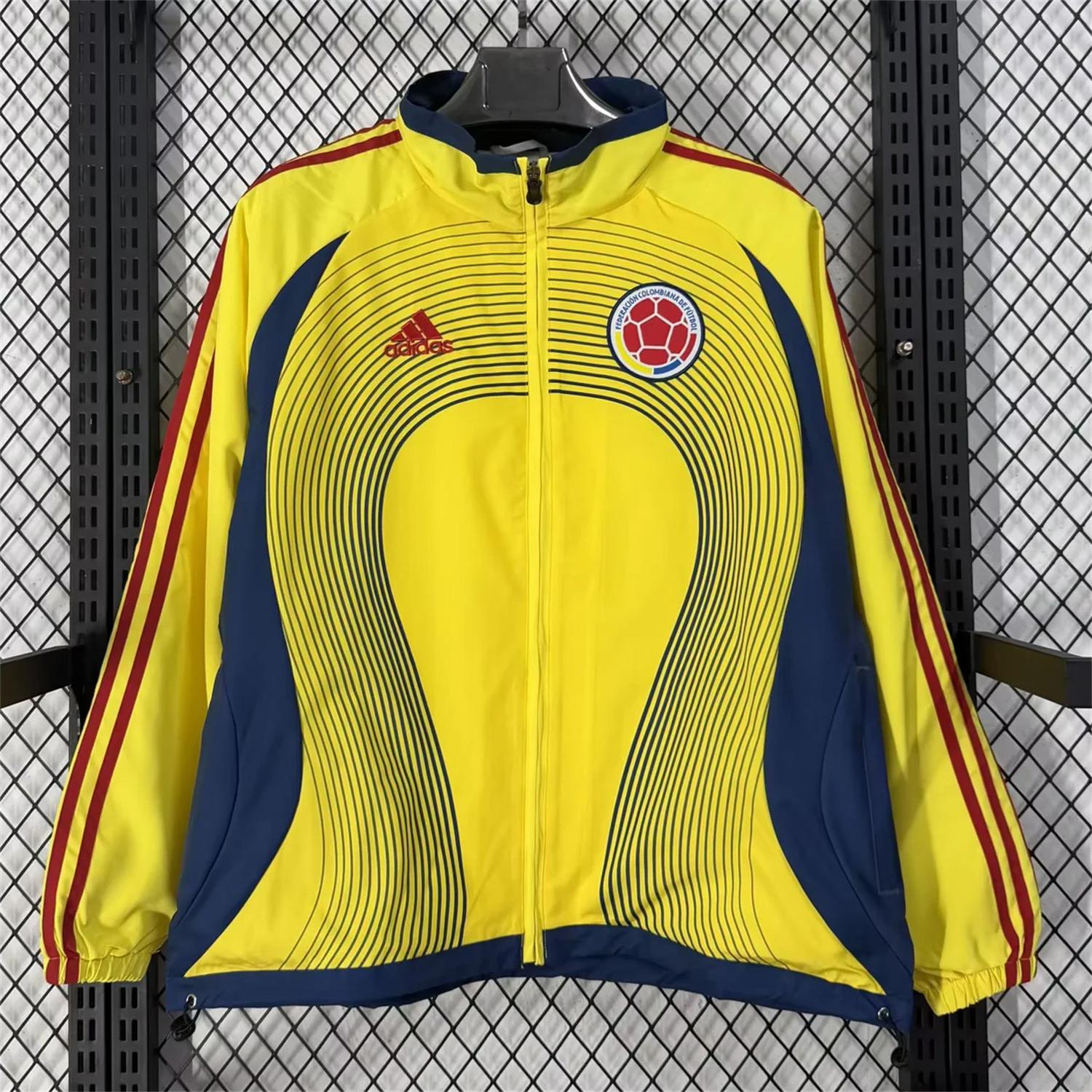 Funinjersey-Colombia 2026 Retro Style Windbreaker Jacket - Yellow