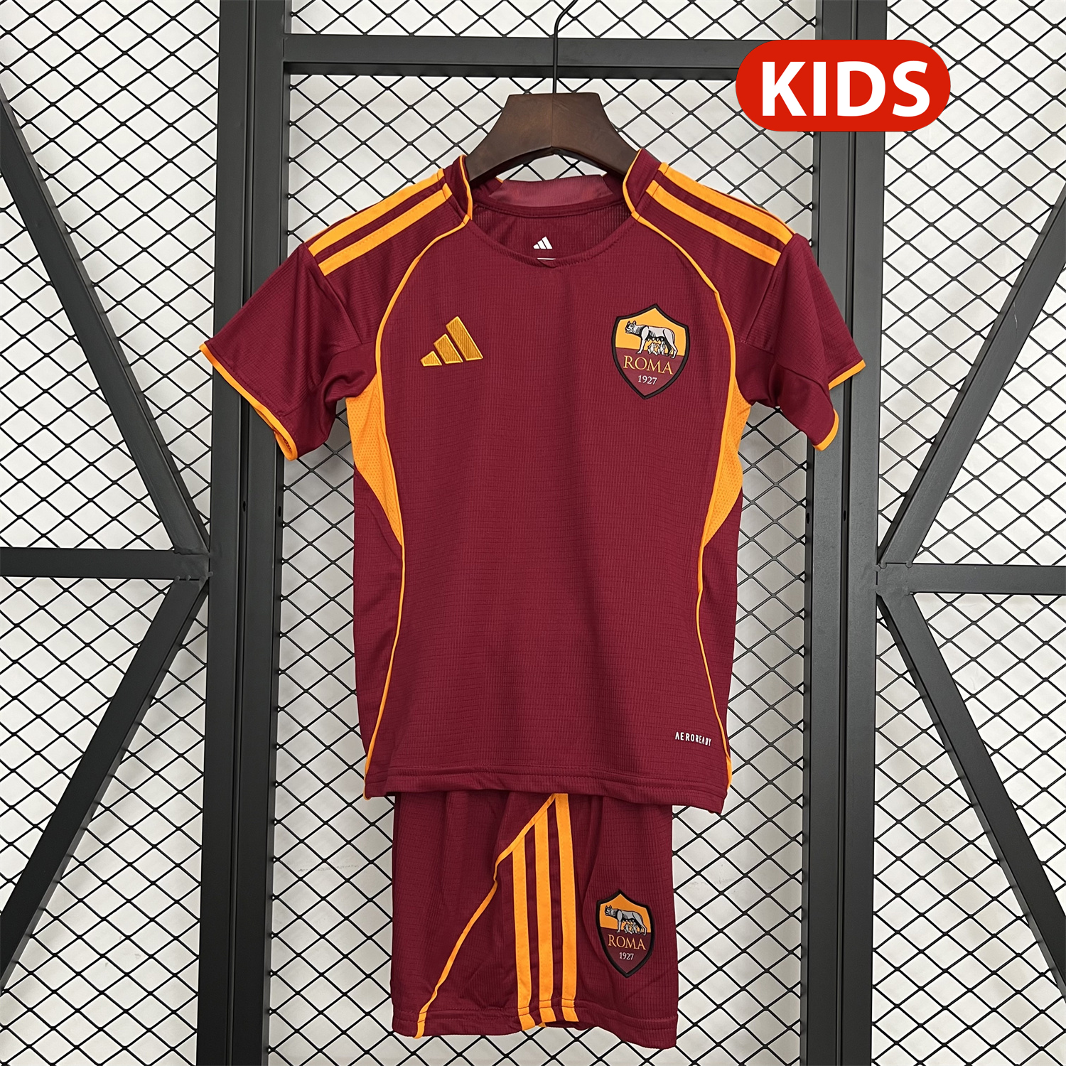 foot-AS Roma 25-26 Home Unsponsored Kids Kit