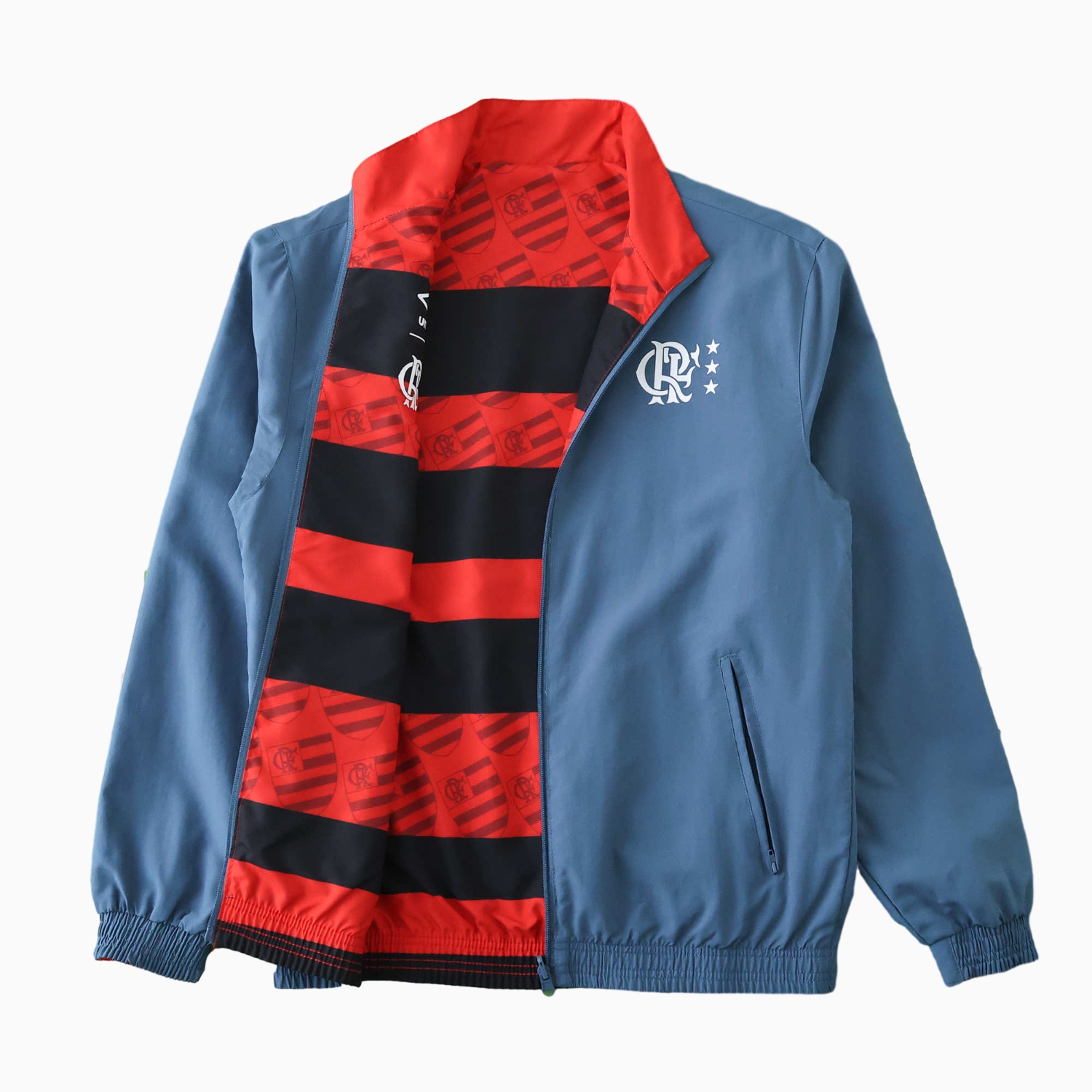 foot-Flamengo 24-25 Double Sided Reversible Windbreaker - Red & Blue