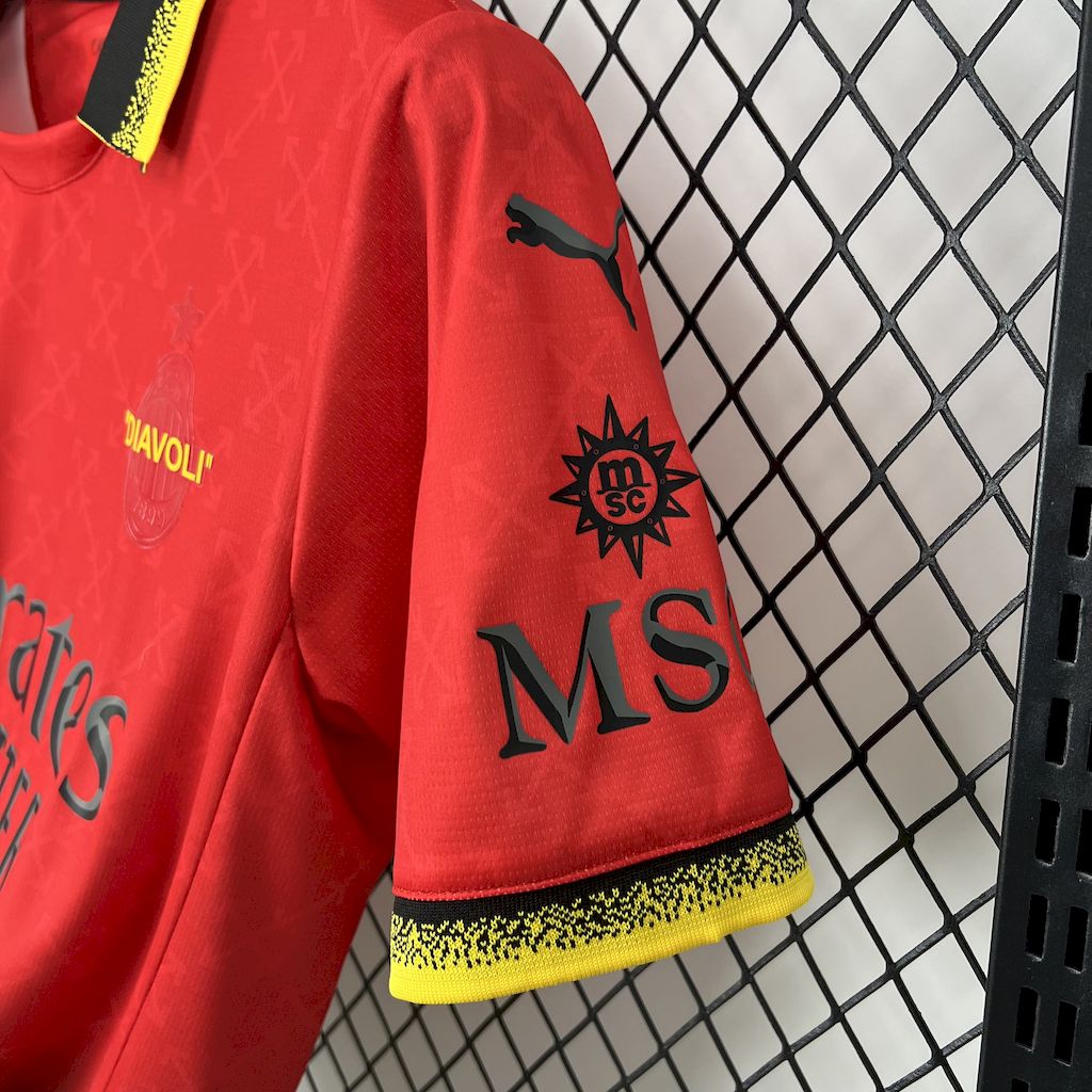 ManixJersey.com | AC Milan 24-25 Red Green “Diavoli” Special Edition Jersey - Fans Version -Customize Name, Number and Patch | Worldwide Shipping