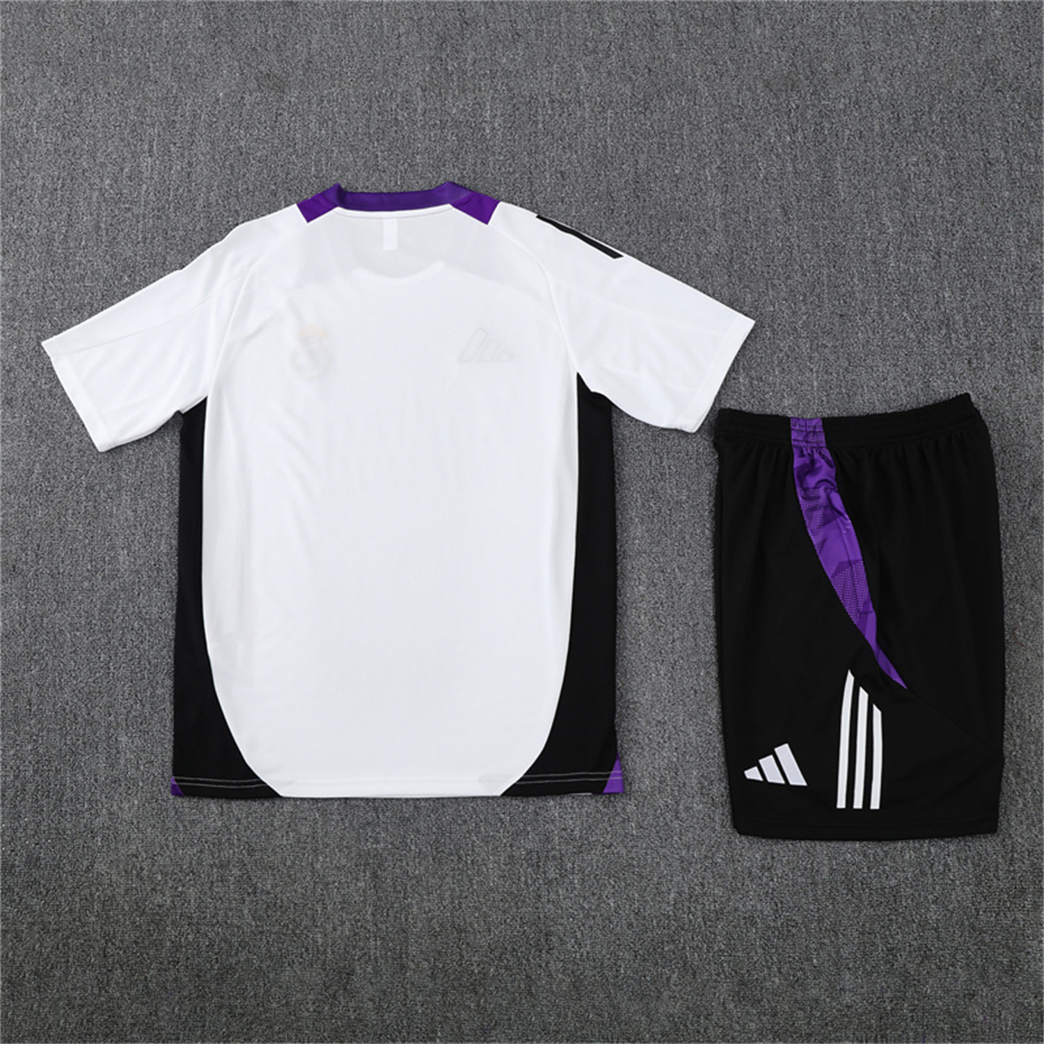 foot-Real Madrid 24-25 Short-Sleeve Training Set - White with Purple