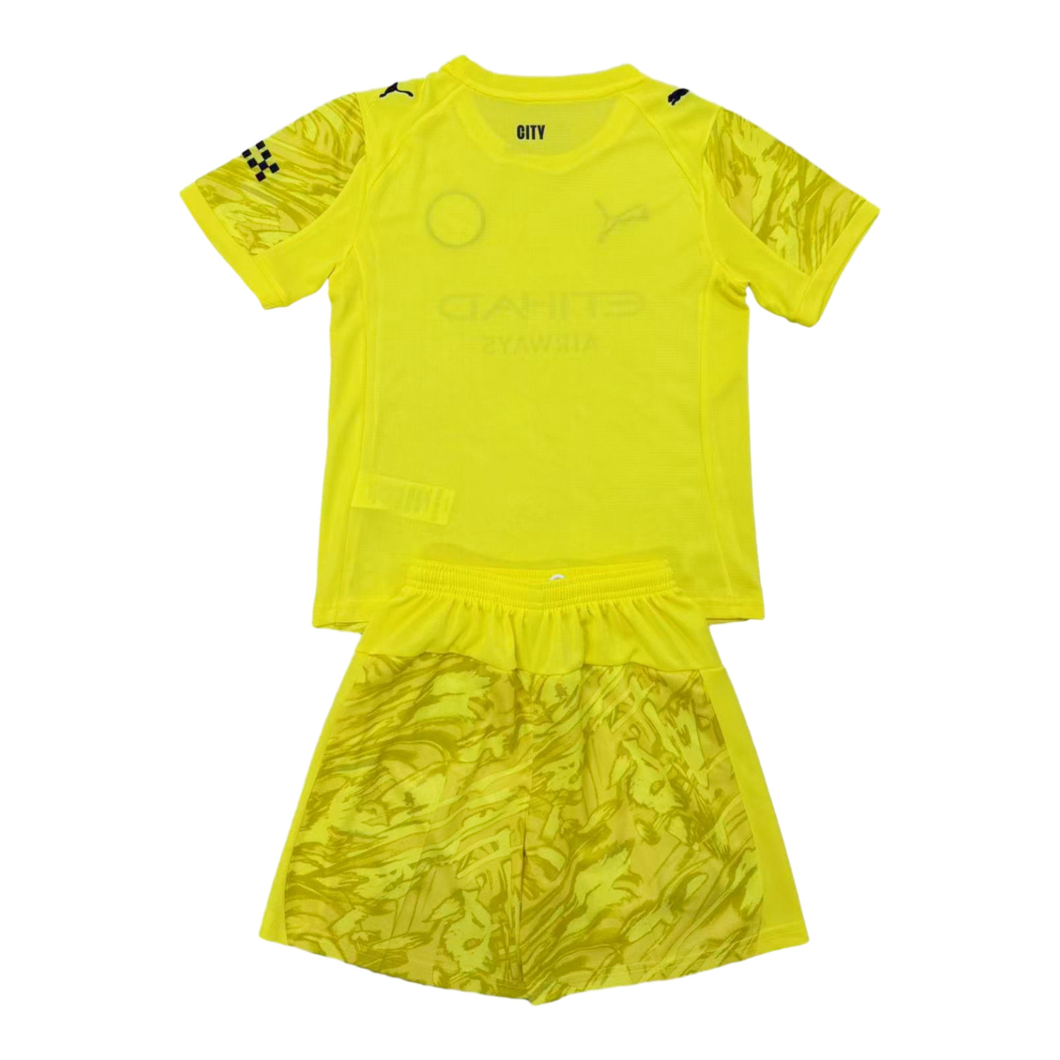 foot-Manchester City 25-26 Yellow Goalkeeper Kids Kit