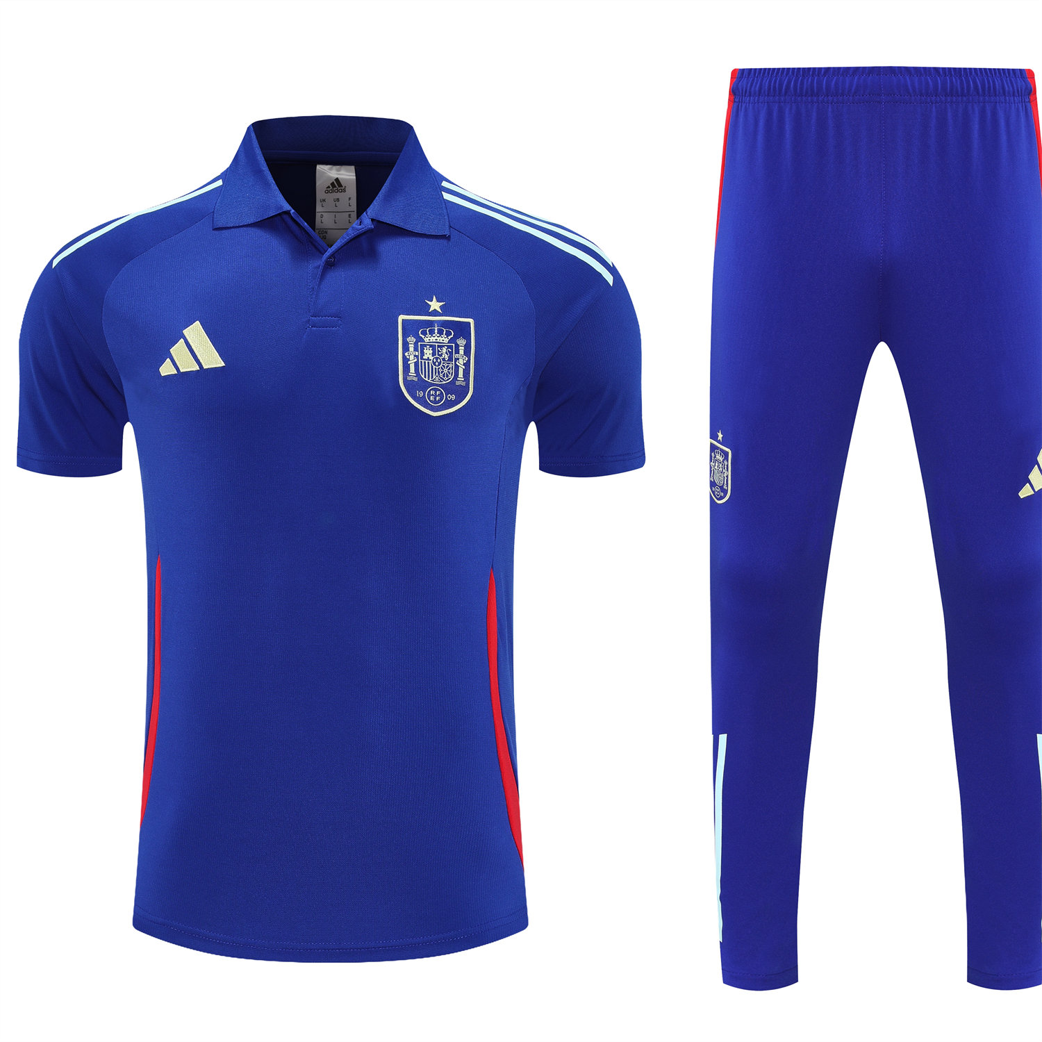 foot-Spain 25-26 POLO Short-Sleeve Training Set - Royal Blue Top and Pants