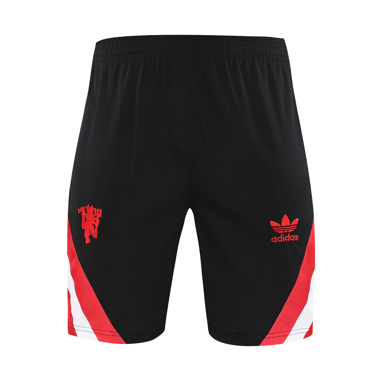 foot-Manchester United 25-26 Short-Sleeve Training Set - Red Devil Black Top & Black Shorts