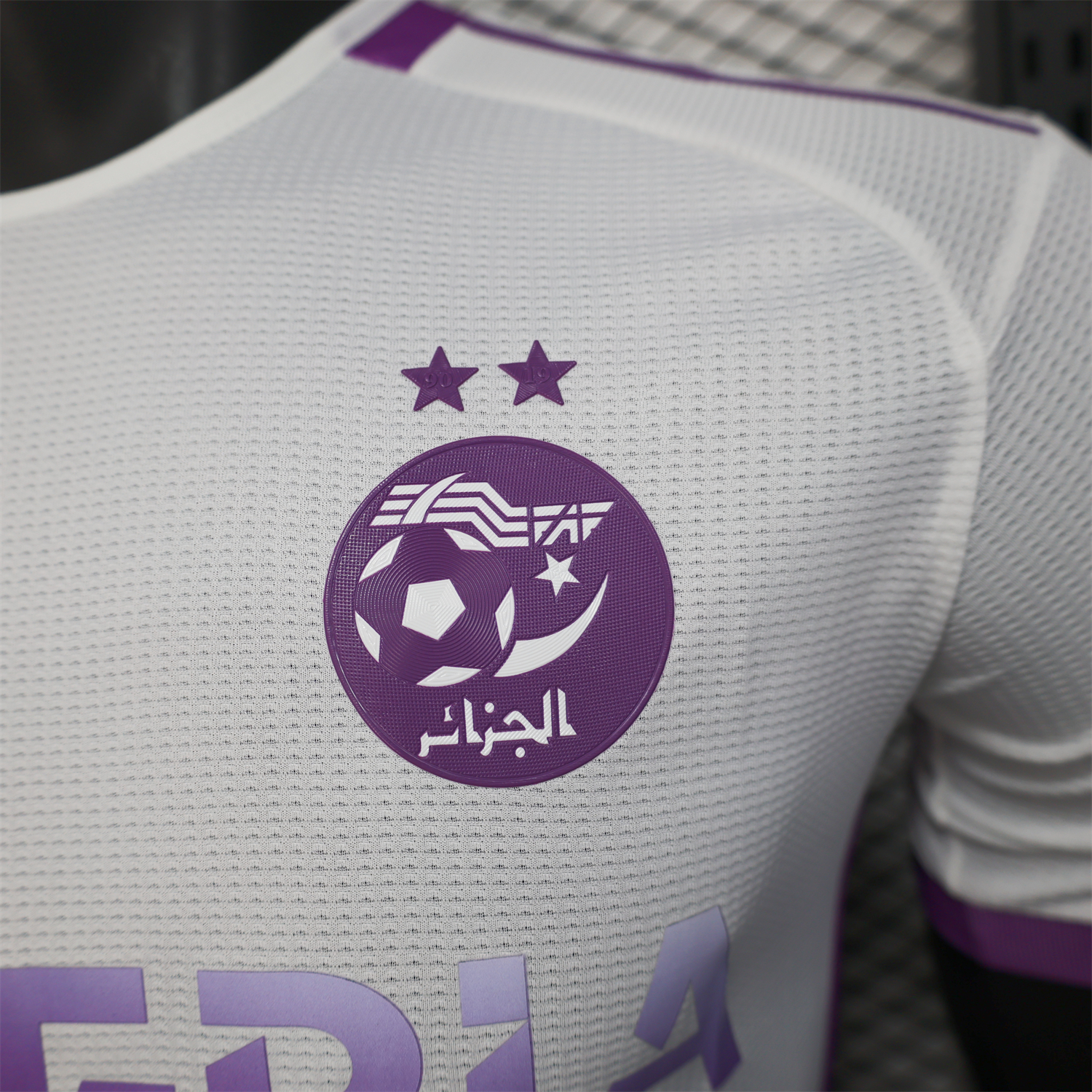 foot-Algeria 25-26 White Purple Gradient with Hexagonal Pattern Jersey - Player Version