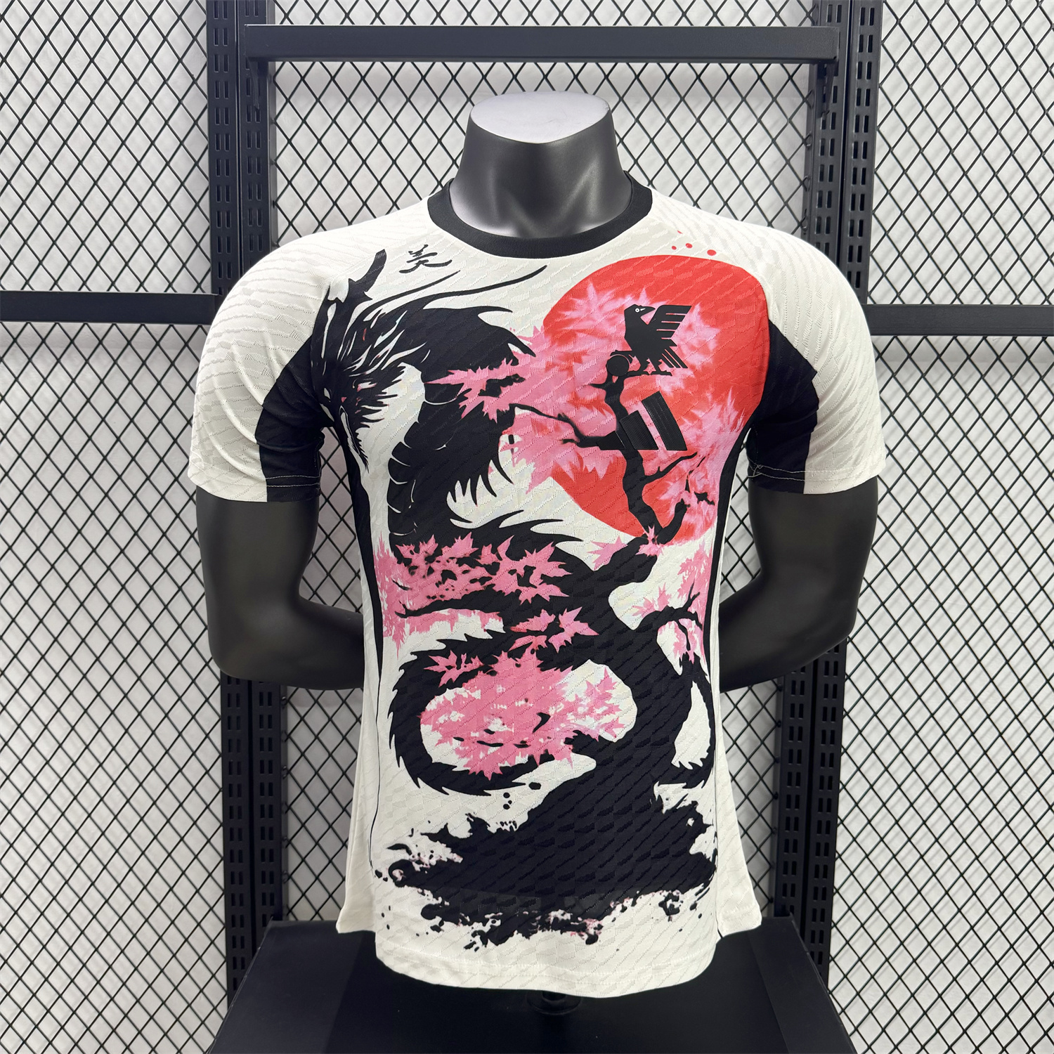 foot-Japan 25-26 Black Dragon Cherry Blossom Tree White Special Jersey - Player Version