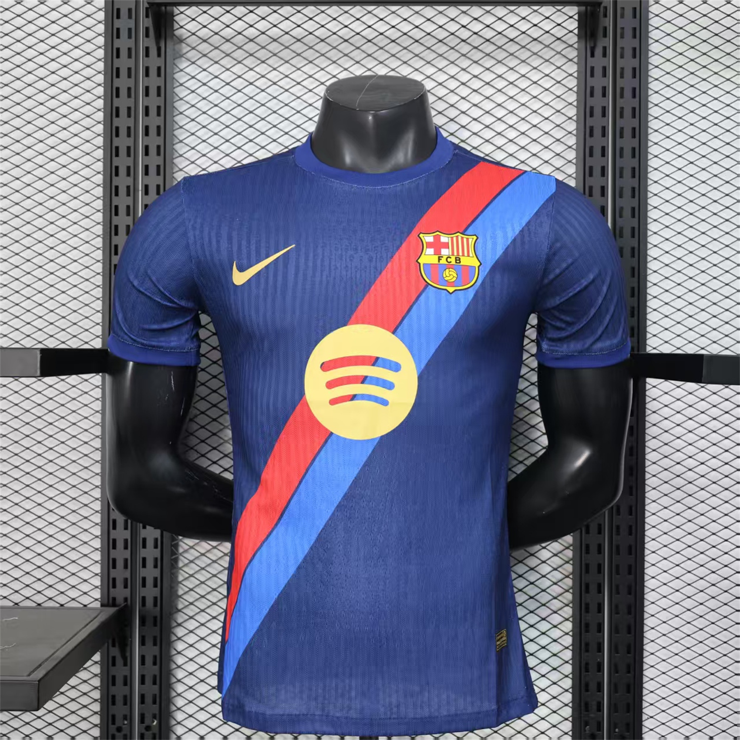 foot-Barcelona 25-26 Red & Blue Guards Dark Blue Special Jersey - Player Version