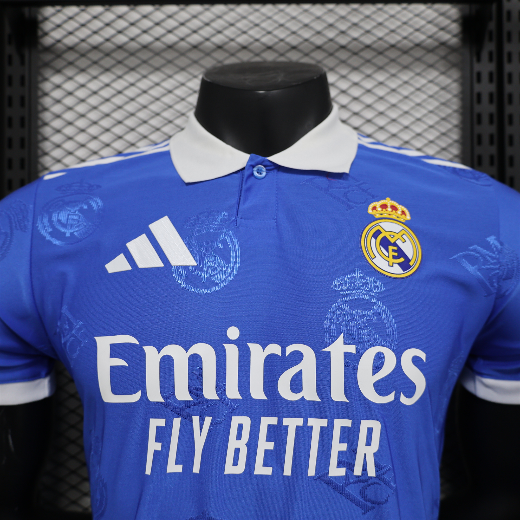 JerseysGala.com | Real Madrid 24-25 Blue LOGO Special Edition Jersey - Player Version -Customize Name, Number and Patch | Worldwide Shipping