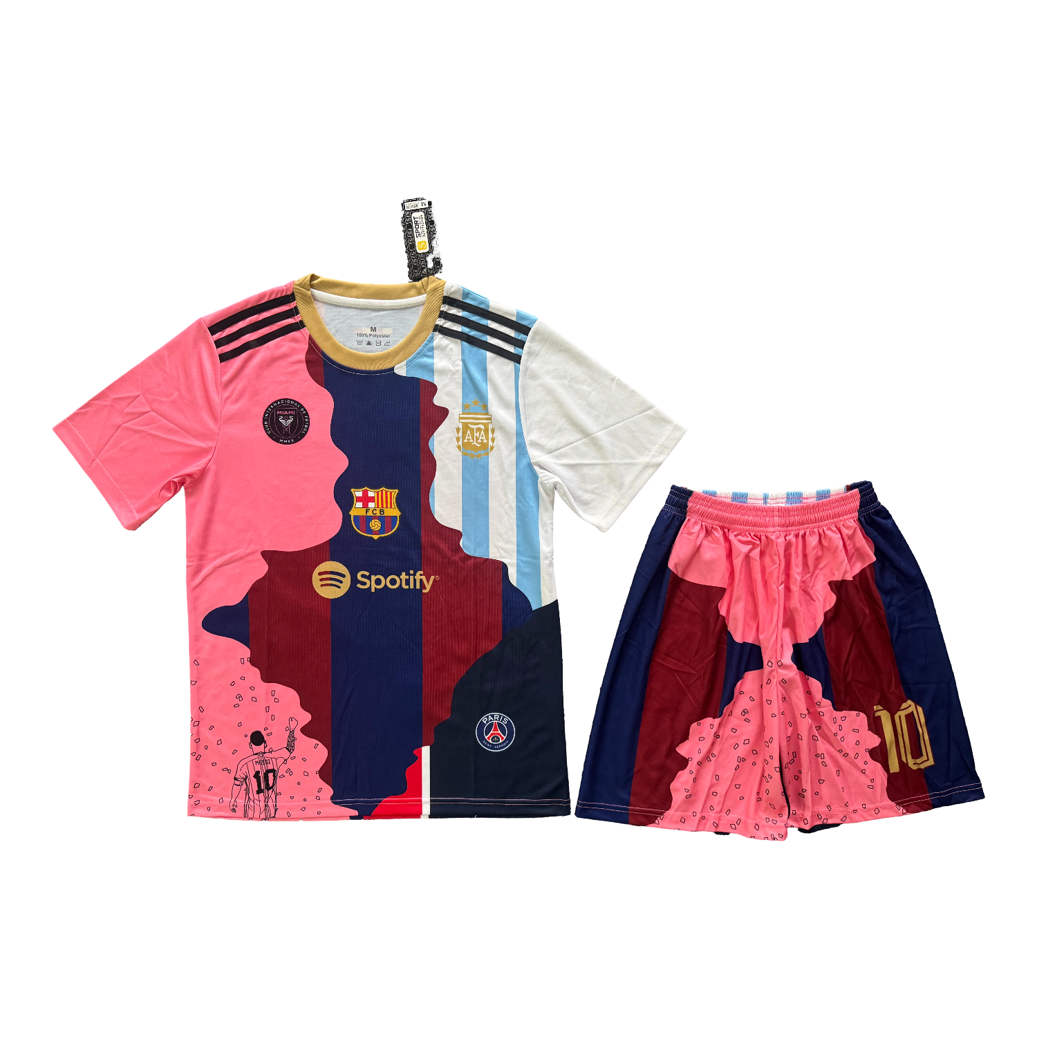 Unitedfootballkit.com | Messi Career Commemorative Men's Adult Jersey Set - Fans Versionwith Messi #10 - Barcelona Argentina Paris Saint-Germain PSG INT M.A.M -Customize Name, Number and Patch | Worldwide Shipping