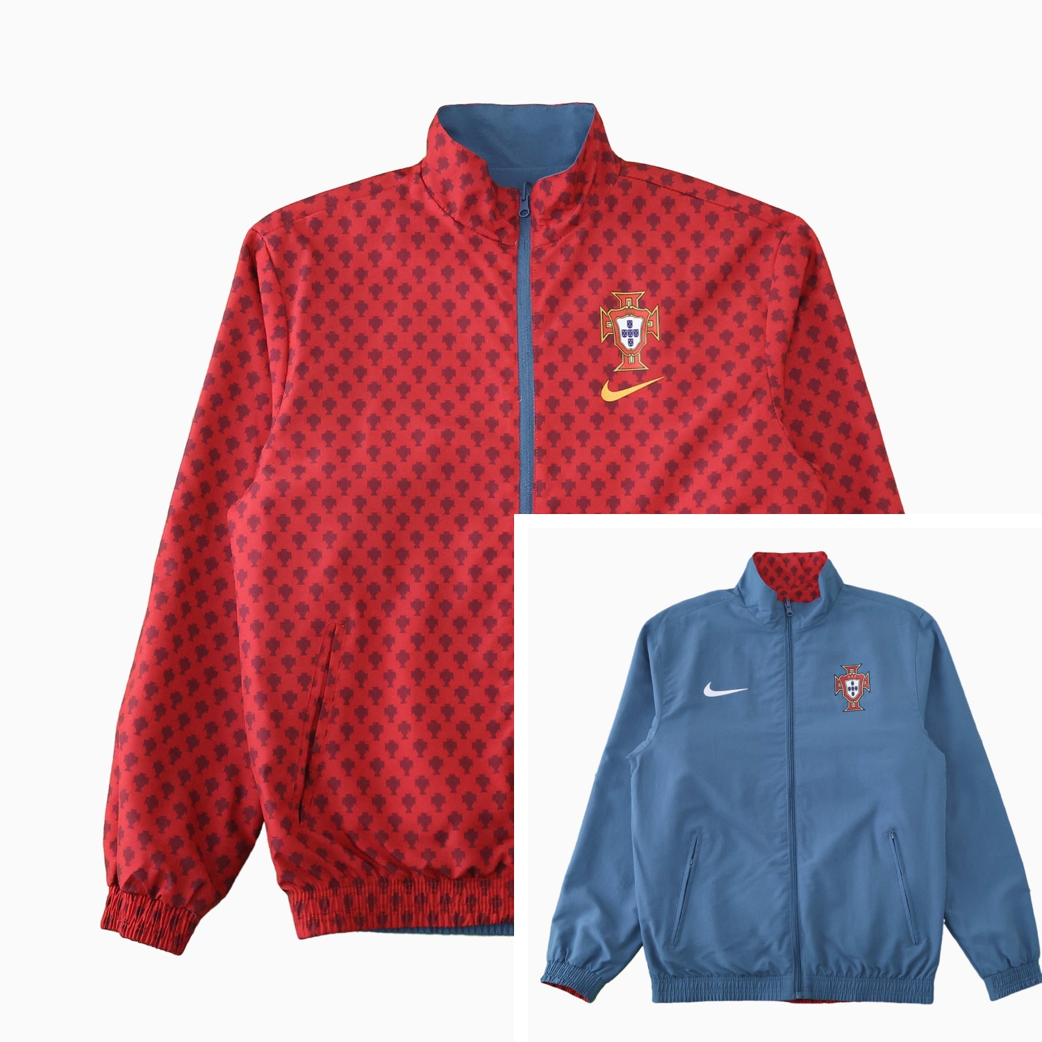 foot-Portugal 24-25 Double Sided Reversible Windbreaker - Red & Blue