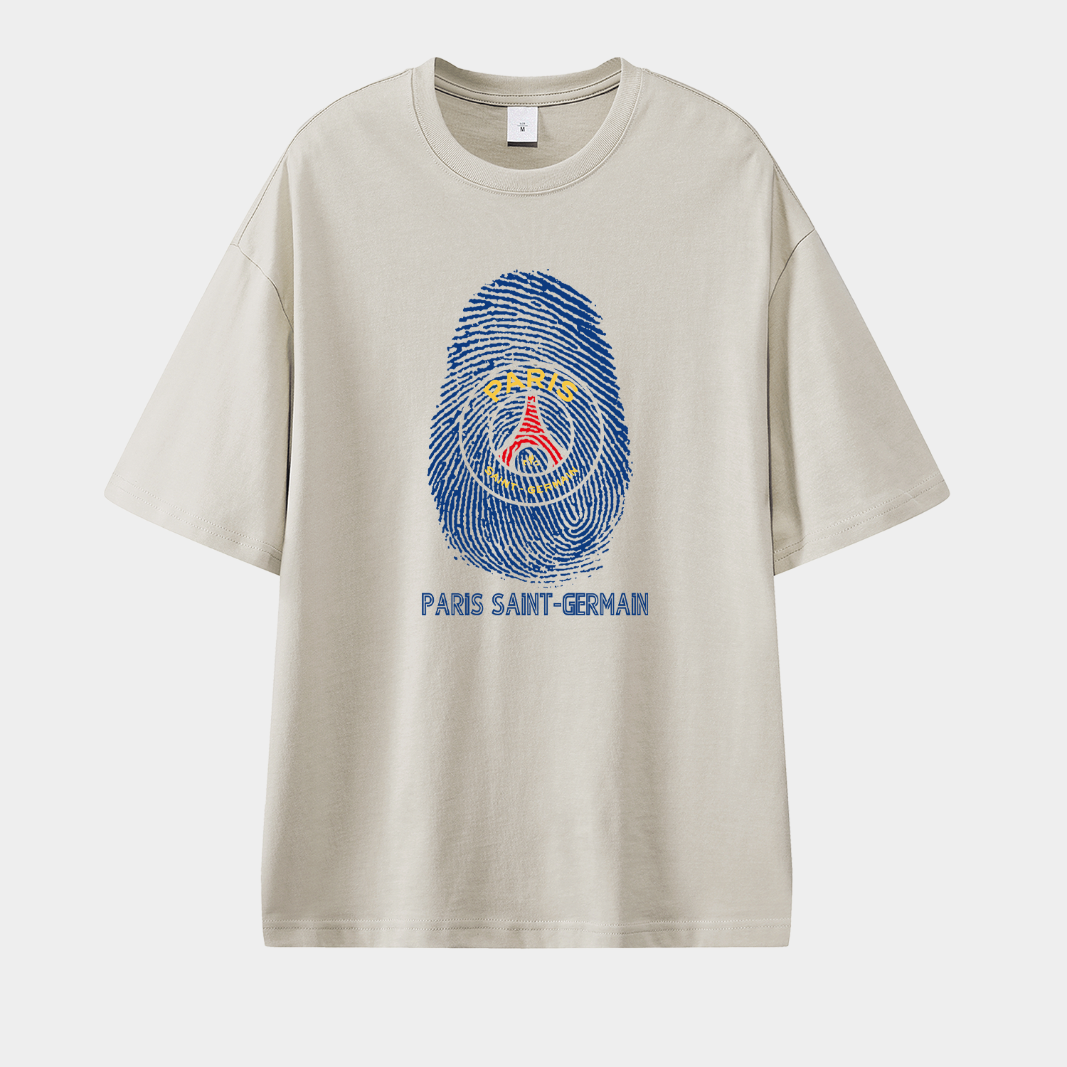 foot-Paris Saint-Germain PSG Team Logo Fingerprint Unisex Pure Cotton T-shirt