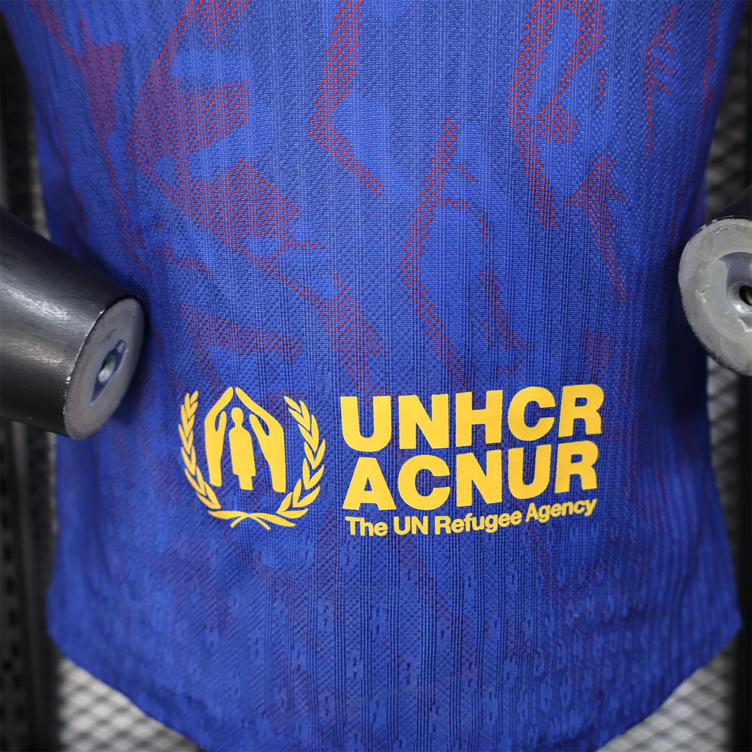 foot-Barcelona 25-26 Blue Gradient and Red Shaped Pattern Pattern Jersey - Player Version