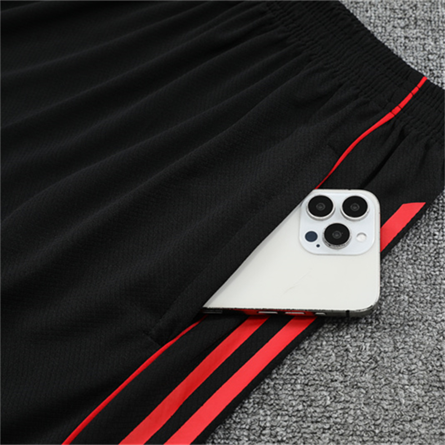 foot-Manchester United 25-26 Kid Short-Sleeve Training Set - White Top & Black Shorts