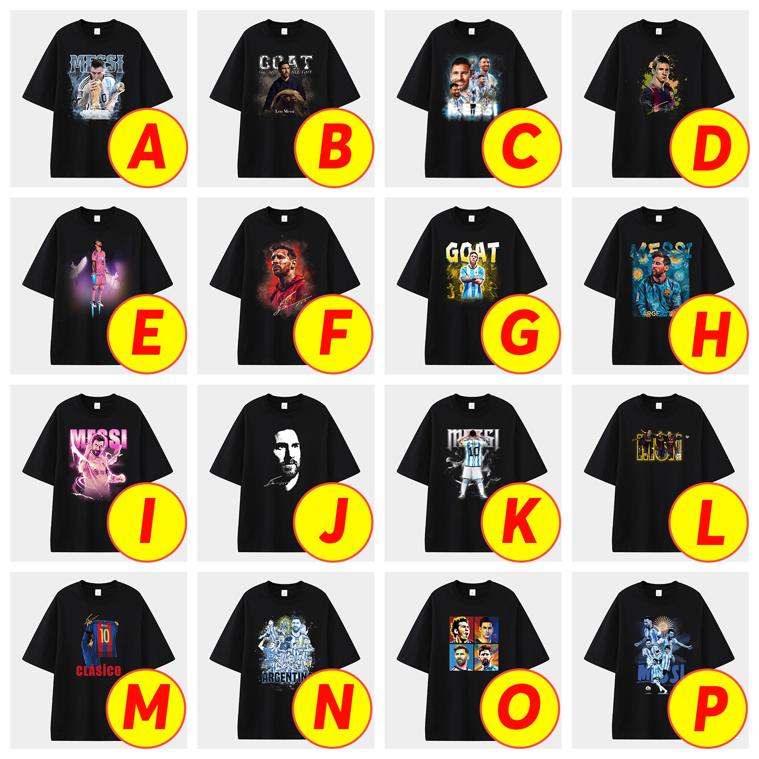 foot-Messi GOAT Argentina Barcelona INT M.A.M Unisex Pure Cotton T-shirt