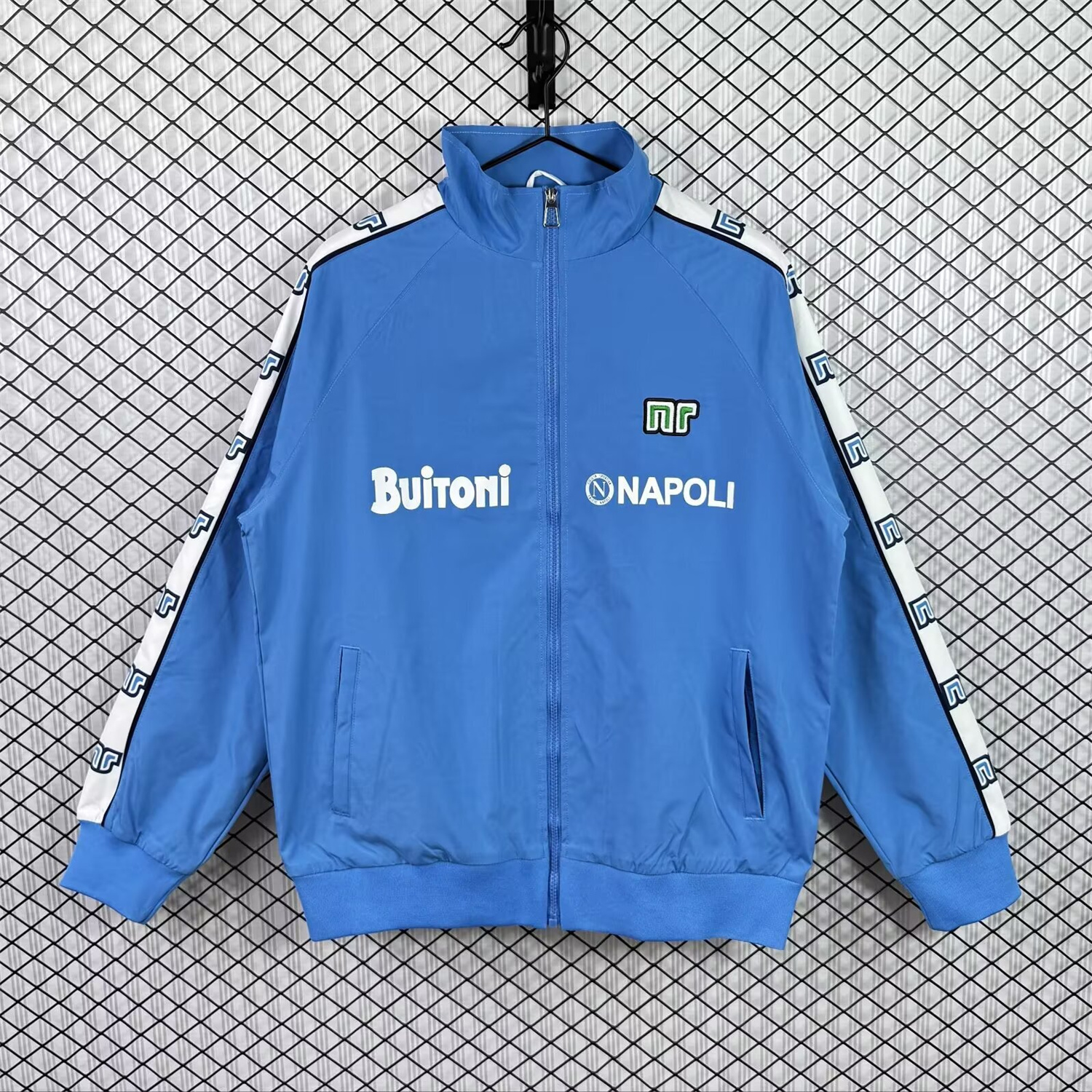Unitedfootballkit.com | Retro Napoli 1987-88 Blue Windbreaker -Customize Name, Number and Patch | Worldwide Shipping