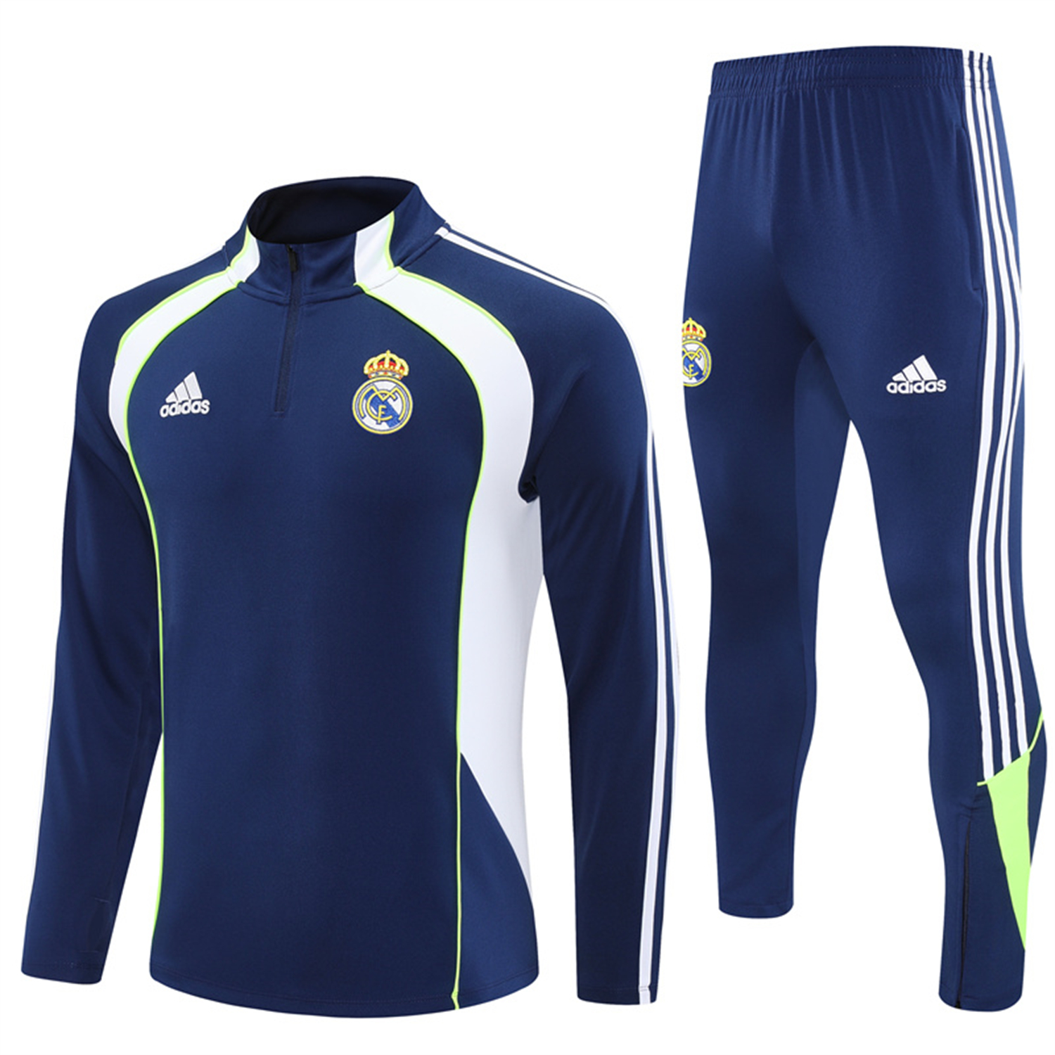 foot-Real Madrid 25-26 Long Sleeve Training Set - Throwback Royal Blue Top and Pants