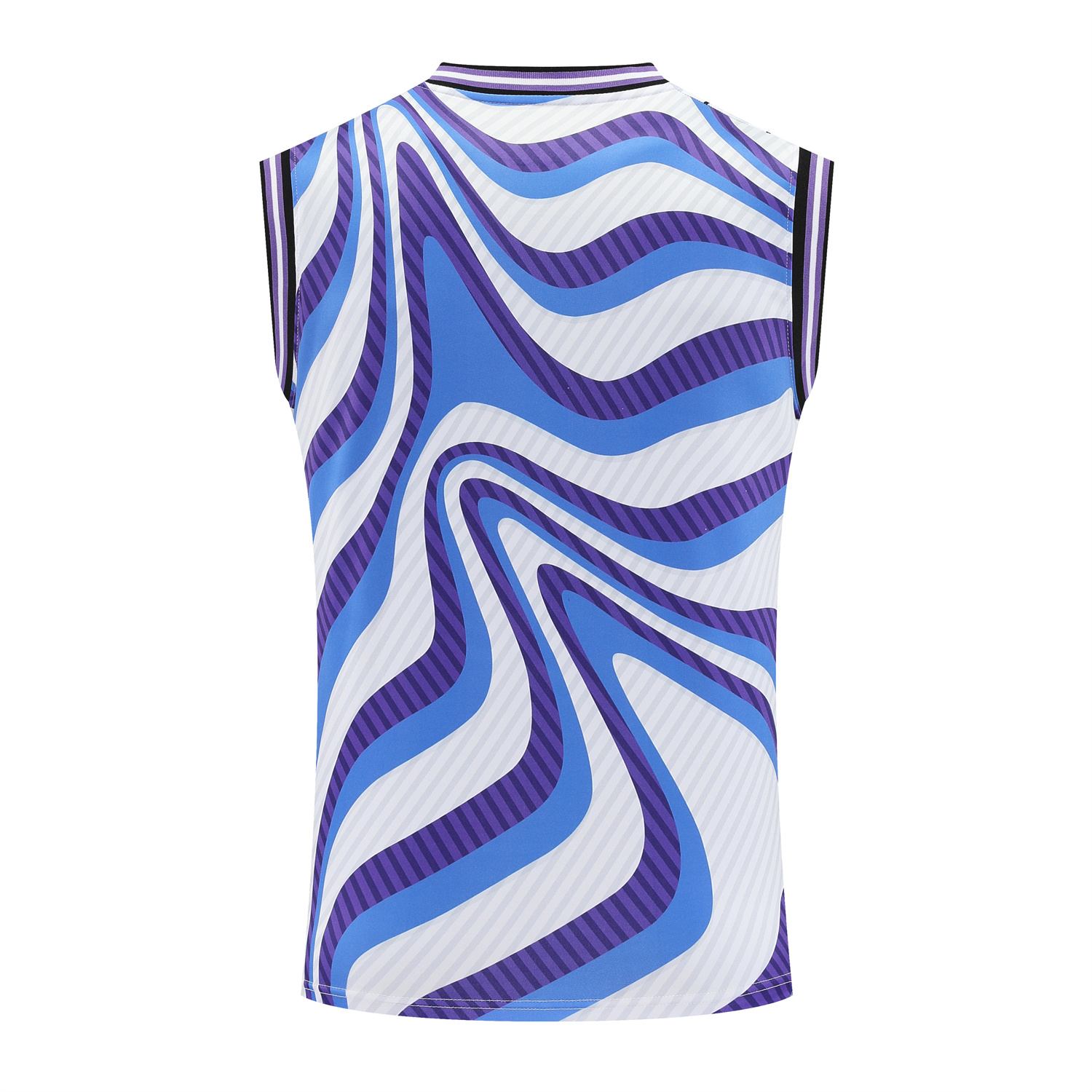 foot-Real Madrid 25-26 Vest Training Set - Blue Purple Curve Pattern Vest & Black Shorts