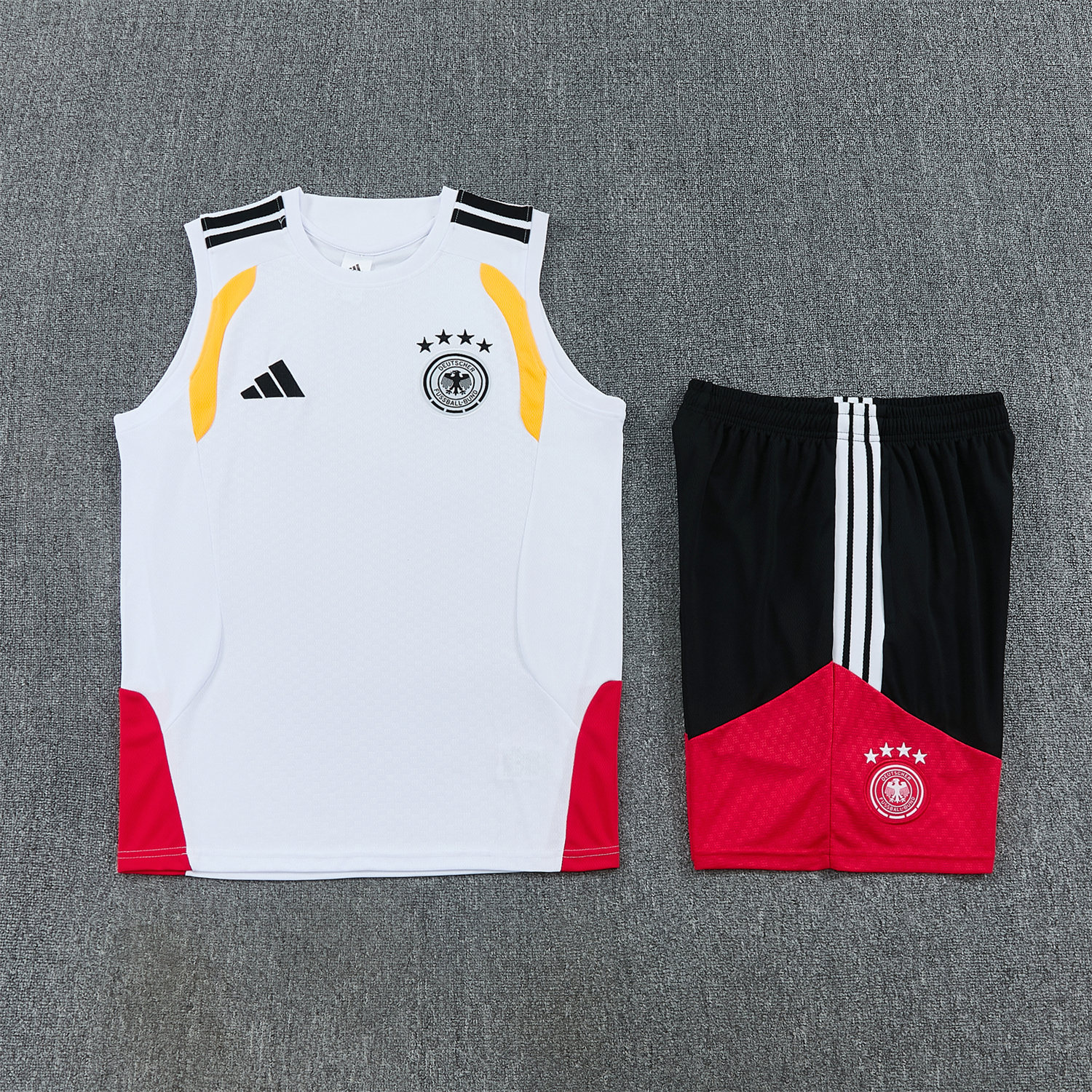 SIUjerseys-Germany 2026 Vest Training Set - White Vest and Black Shorts