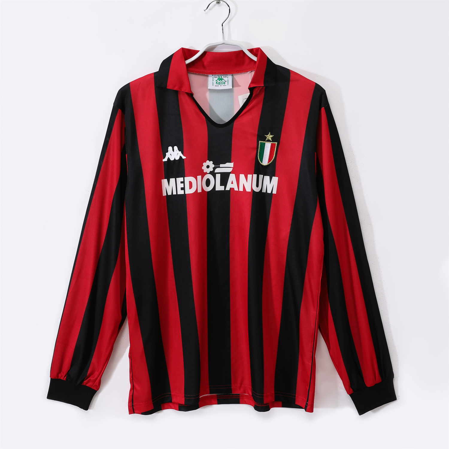 foot-Retro AC Milan 1988-89 Home Long Sleeves Jersey