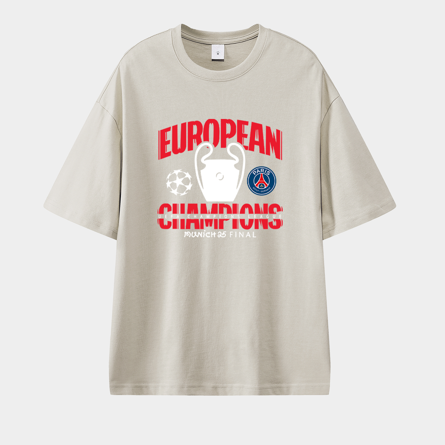 foot-Paris Saint-Germain PSG 2025 European Champions Winner Unisex Pure Cotton T-shirt