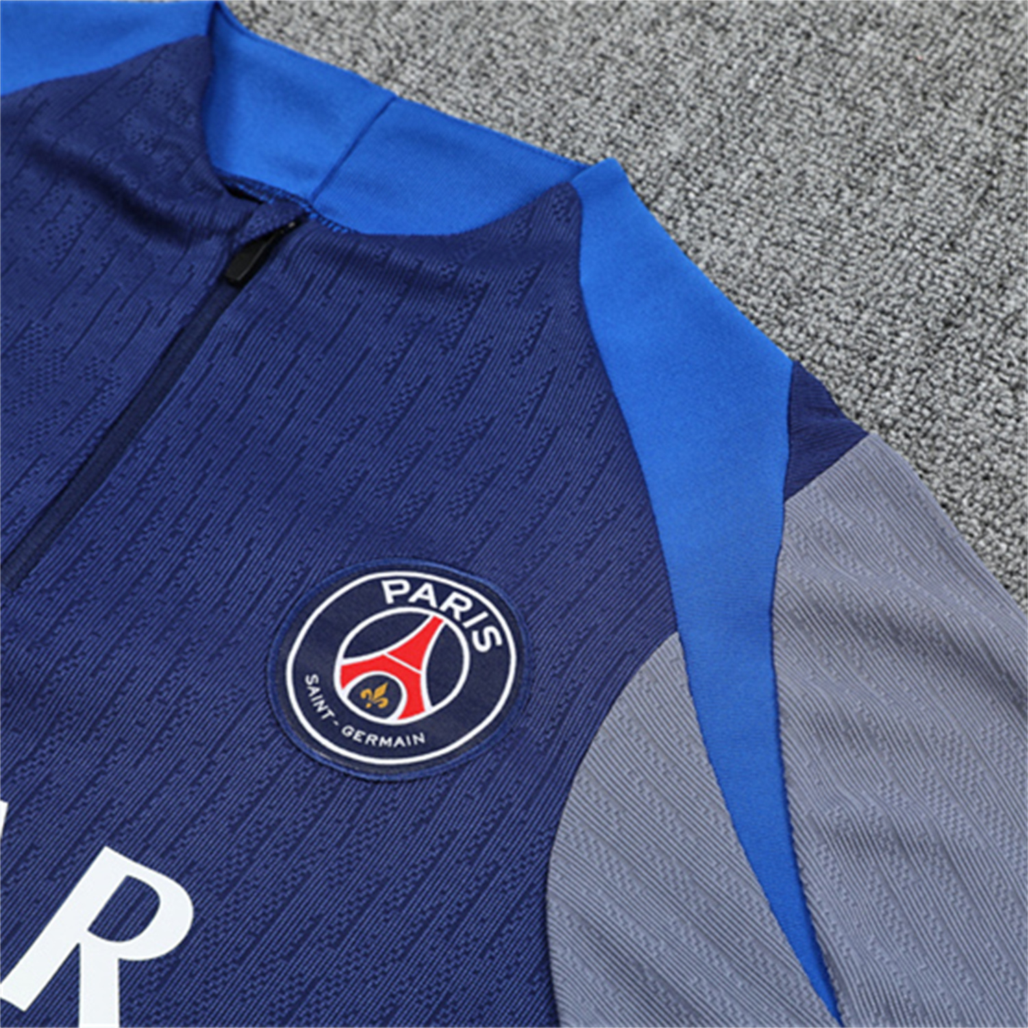 foot-Paris Saint-Germain PSG 25-26 Long Sleeves Training Set - Royal Blue Gray Sleeves Top & Royal Blue Pants