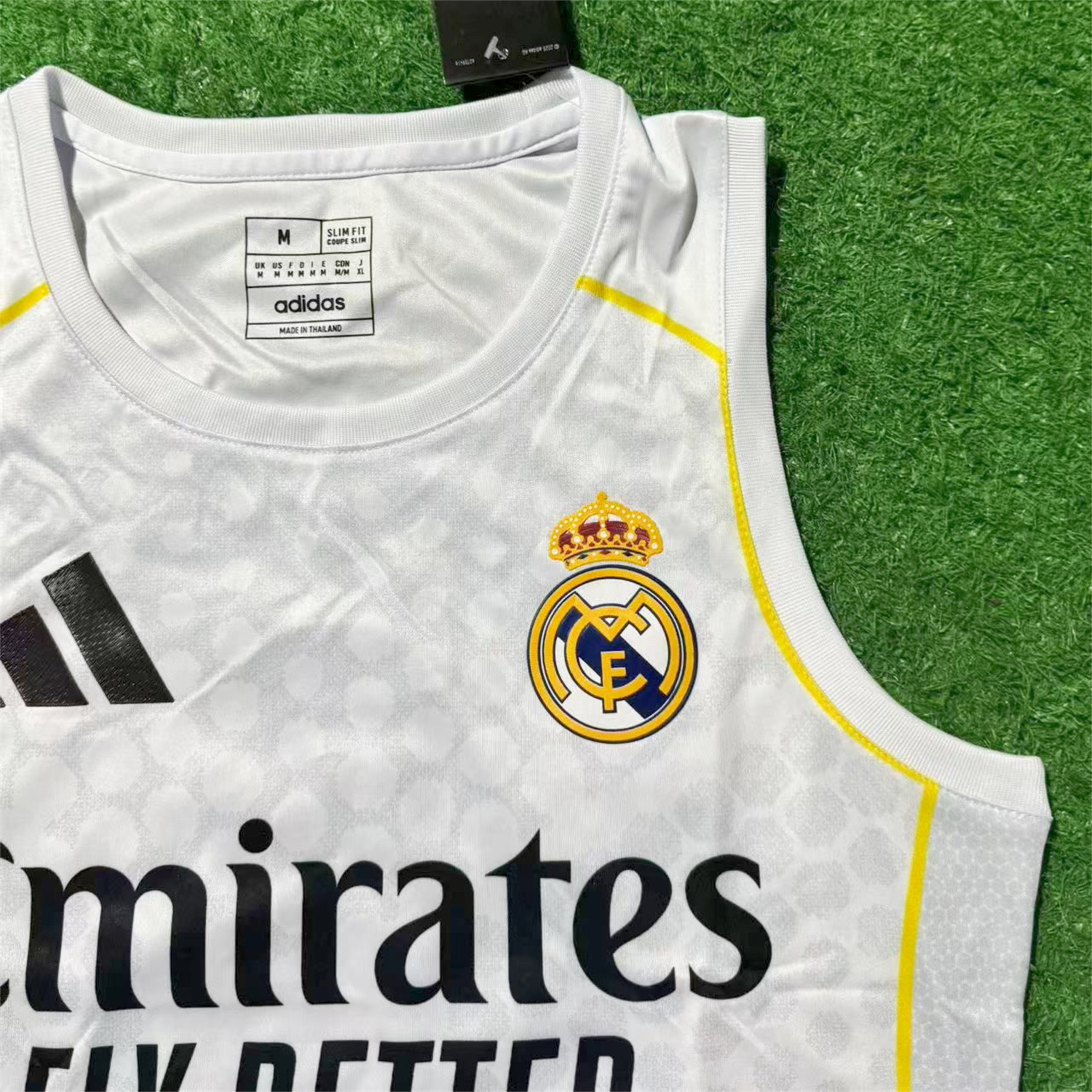 foot-Women's Real Madrid 25-26 Home Gold Line White Yoga Vest
